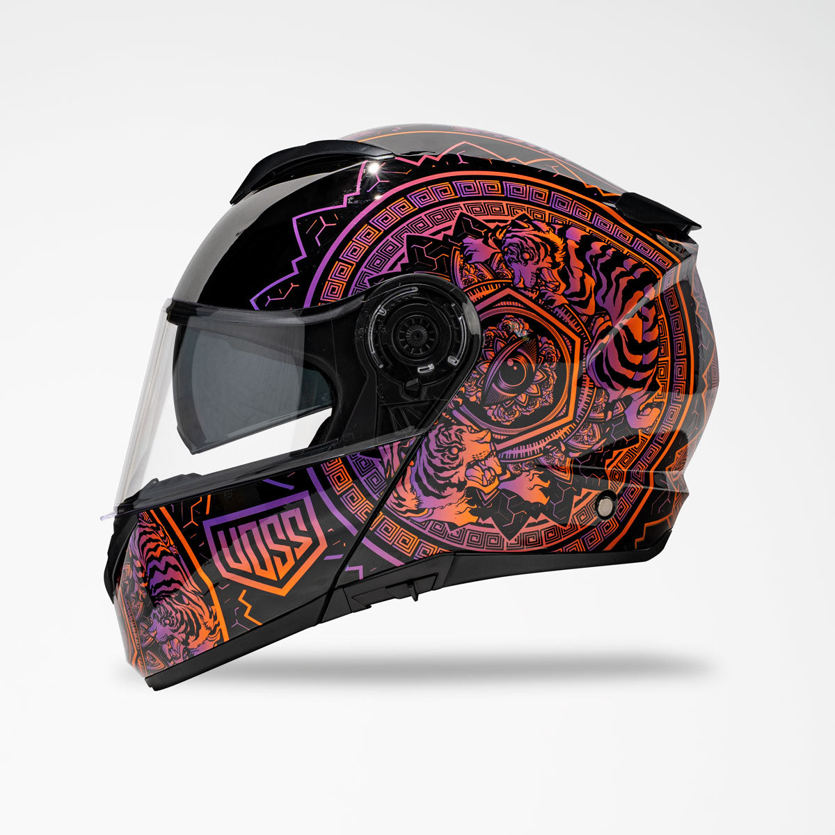 Voss 580 Conquest Neon Mandala Modular Helmet | Gloss, Pinlock Prepared
