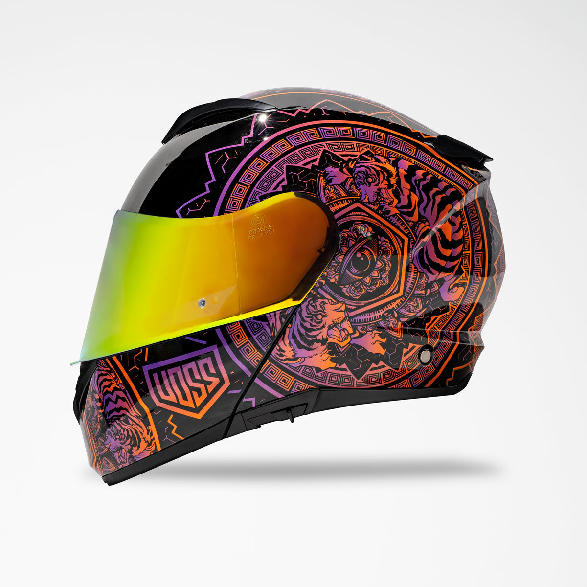Voss 580 Conquest Neon Mandala Modular Helmet | Gloss, Pinlock Prepared