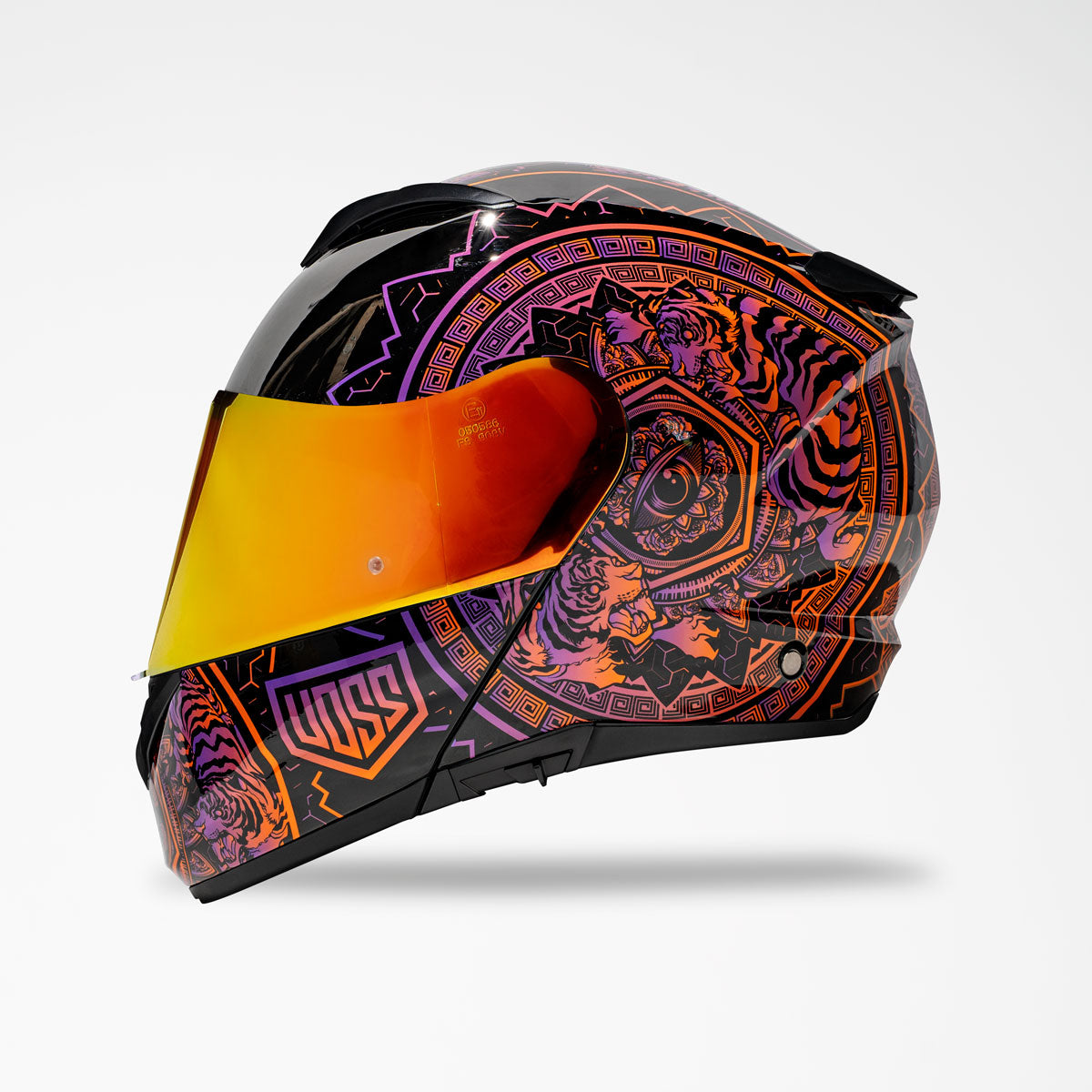 Voss 580 Conquest Neon Mandala Modular Helmet | Gloss, Pinlock Prepared