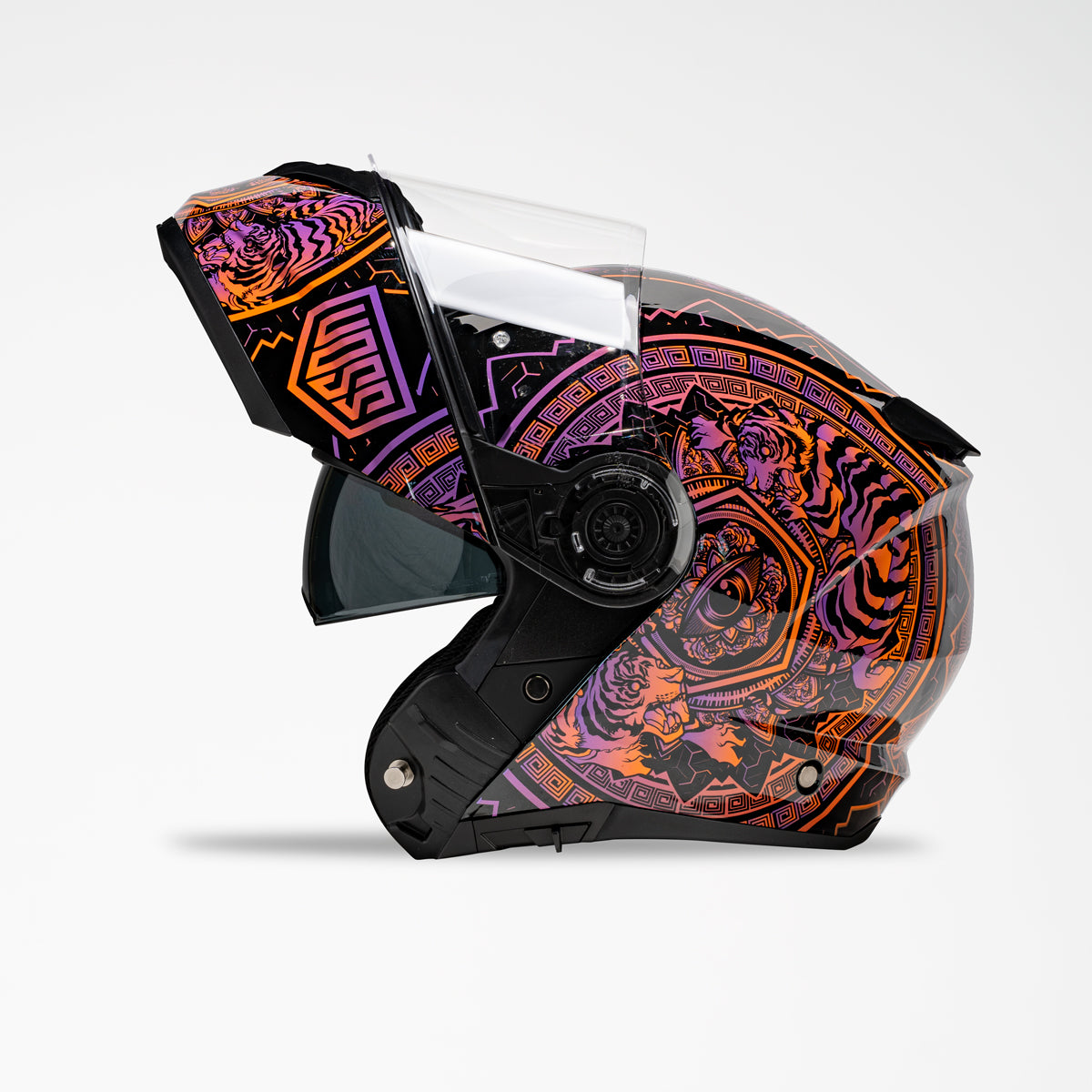 Voss 580 Conquest Neon Mandala Modular Helmet | Gloss, Pinlock Prepared