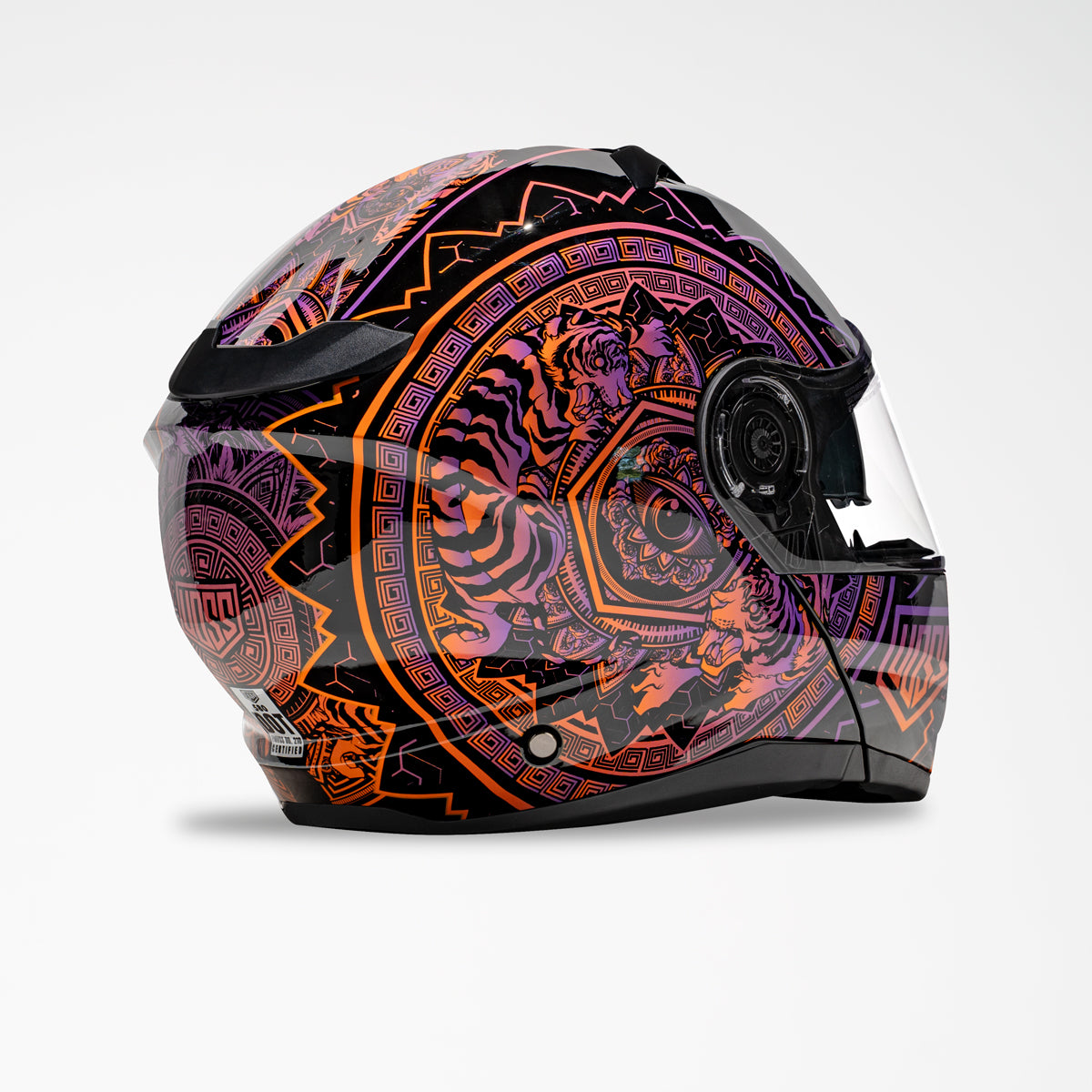 Voss 580 Conquest Neon Mandala Modular Helmet | Gloss, Pinlock Prepared
