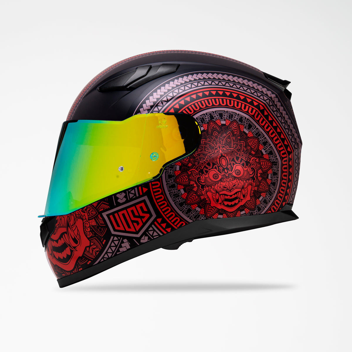 Voss 988 Moto-1 Red Nazca Full Face Helmet | Matte, Pinlock Prepared