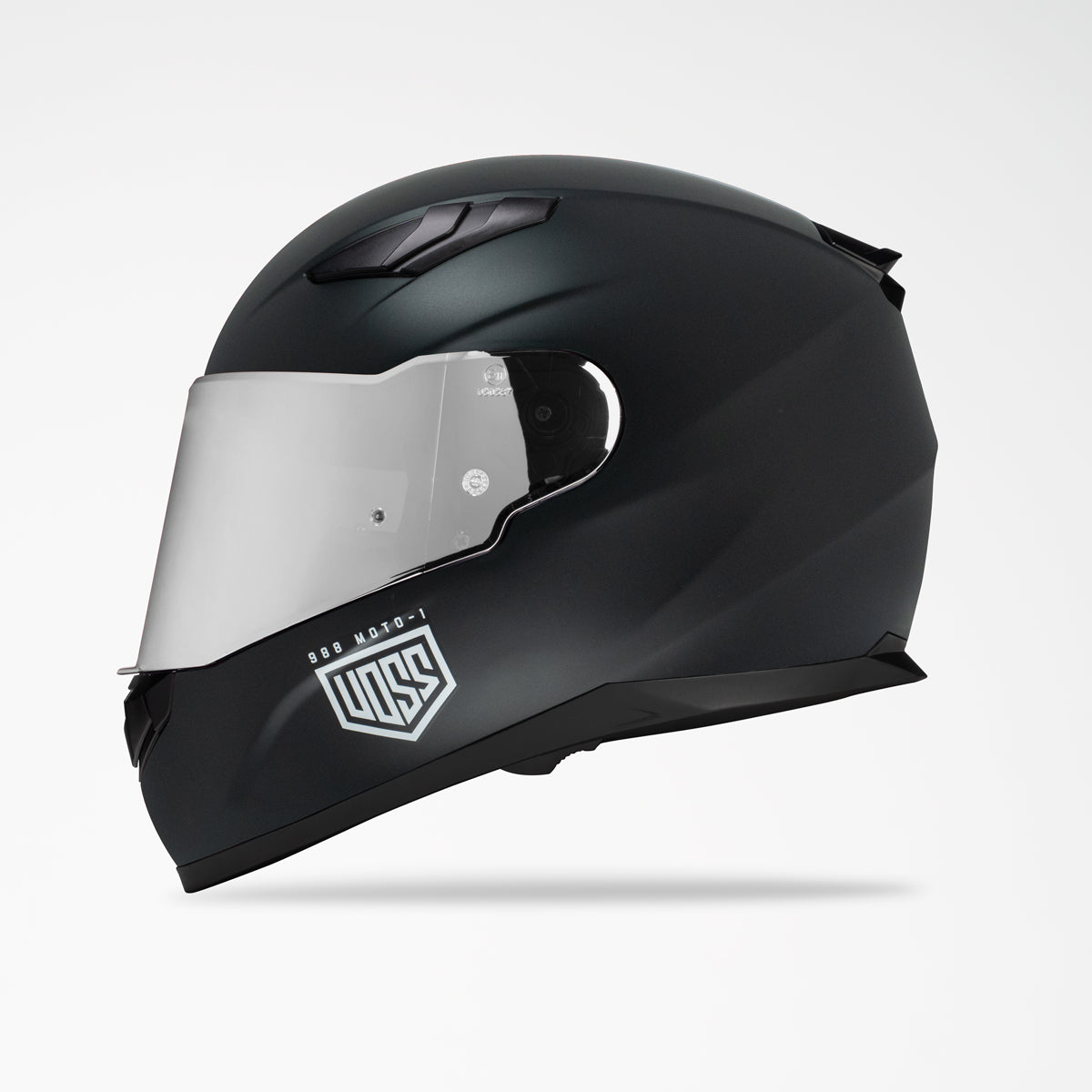 Voss 988 Moto-1 Solid Black Full Face Helmet