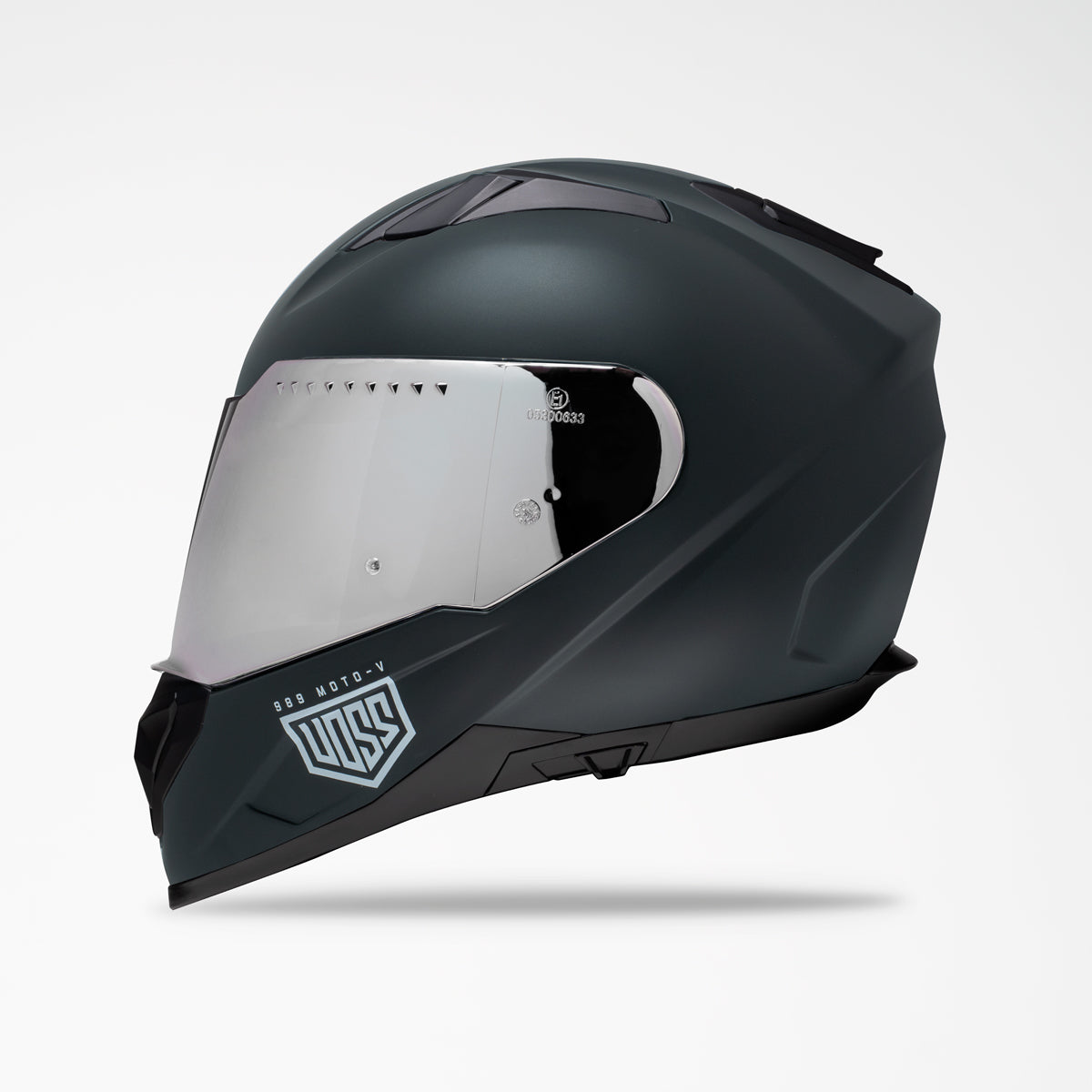 Voss 989 Moto‑V Black Full Face Helmet | Matte, Pinlock Prepared