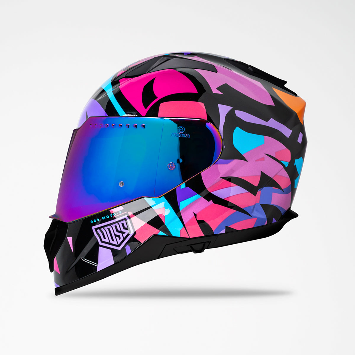 Voss 989 Moto-V TopRockr Full Face Helmet | Gloss, Pinlock Prepared
