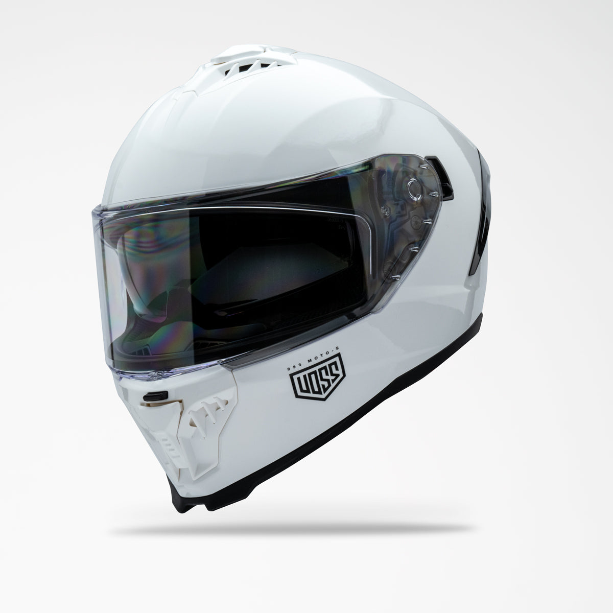 Voss 993 Moto-S Solid White Helmet | Gloss, Pinlock Prepared
