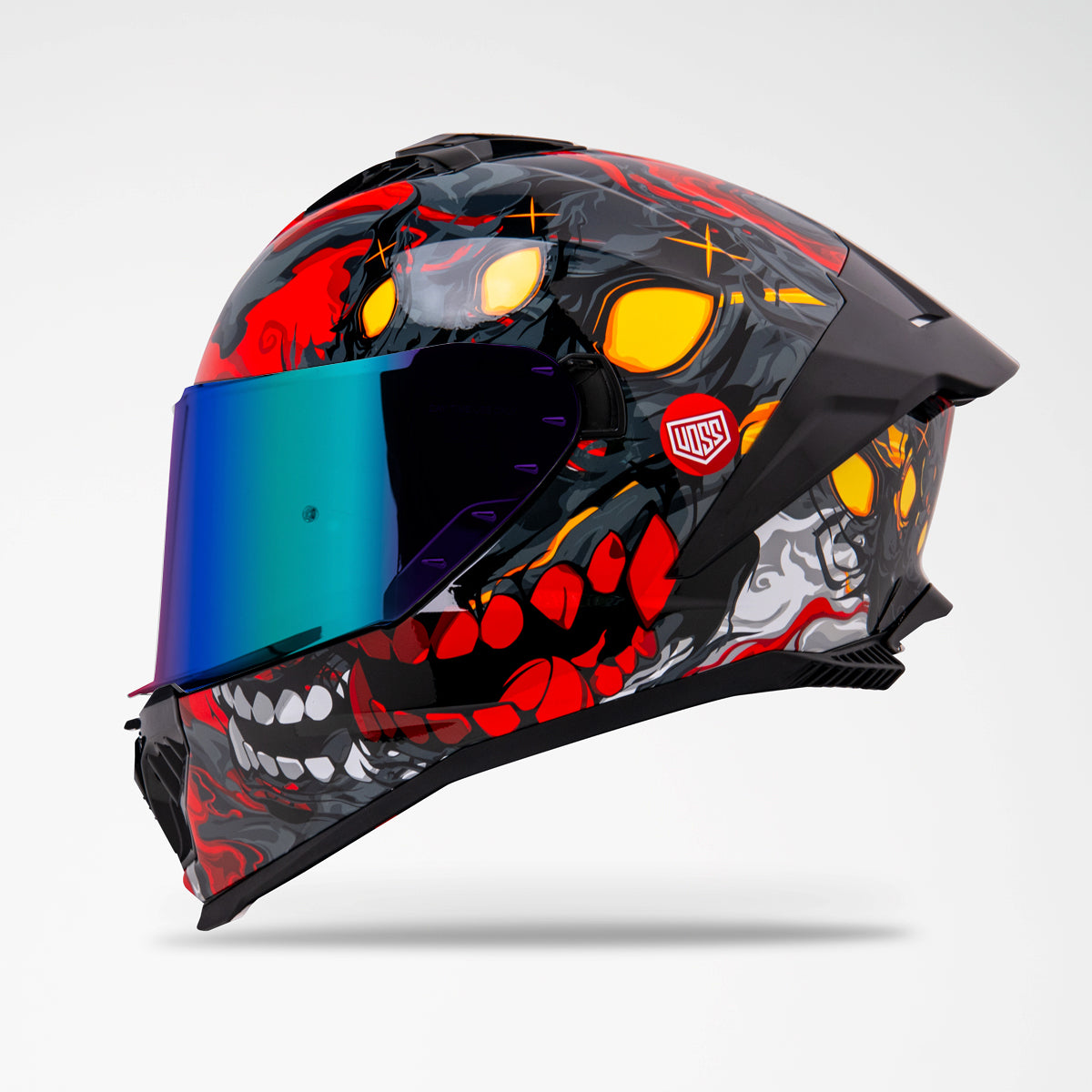 Voss 993 Moto‑S Bogeyman Full Face Helmet | Gloss, Pinlock Prepared