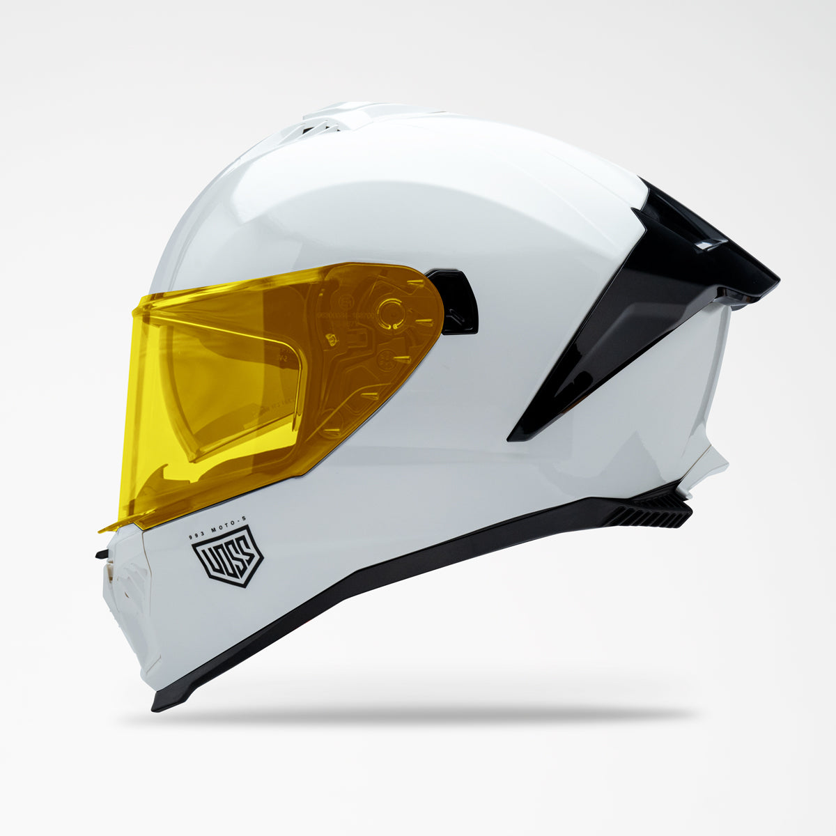 Voss 993 Moto-S Solid White Helmet | Gloss, Pinlock Prepared