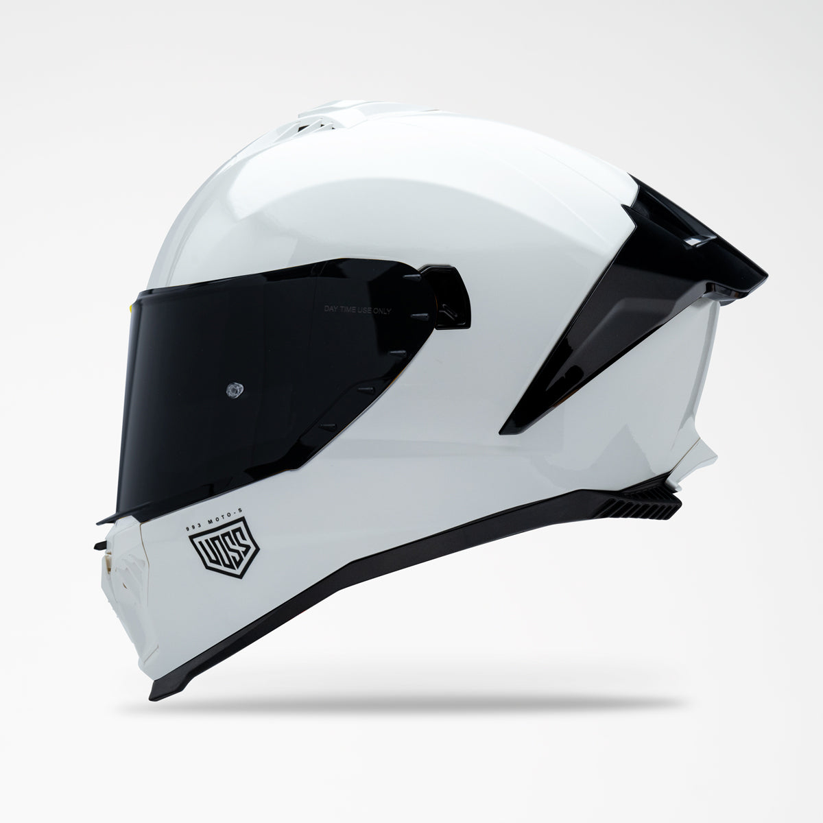 Voss 993 Moto-S Solid White Helmet | Gloss, Pinlock Prepared