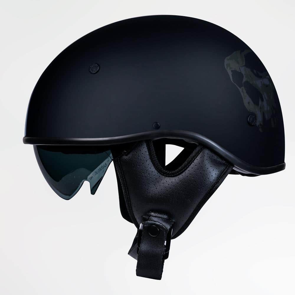 Voss 707Frp Matte Black 3 Amigos Half Helmet