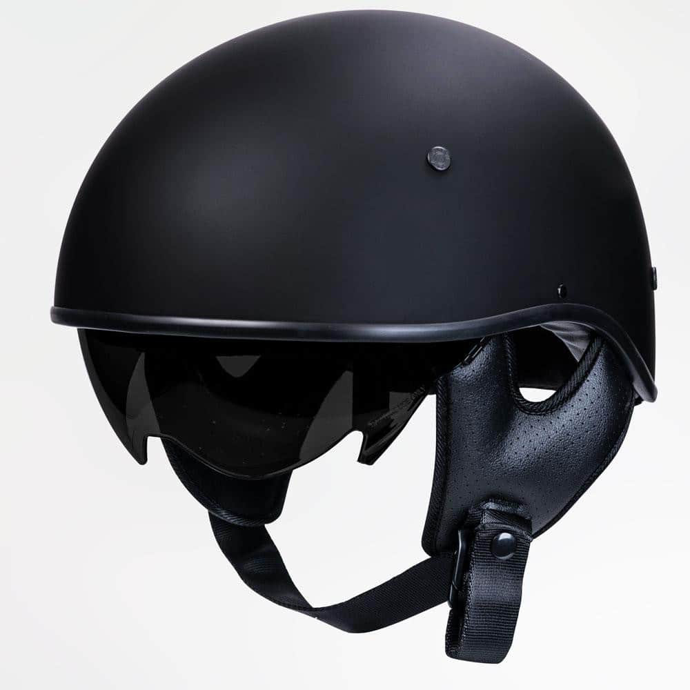Voss 707Frp Matte Black 3 Amigos Half Helmet