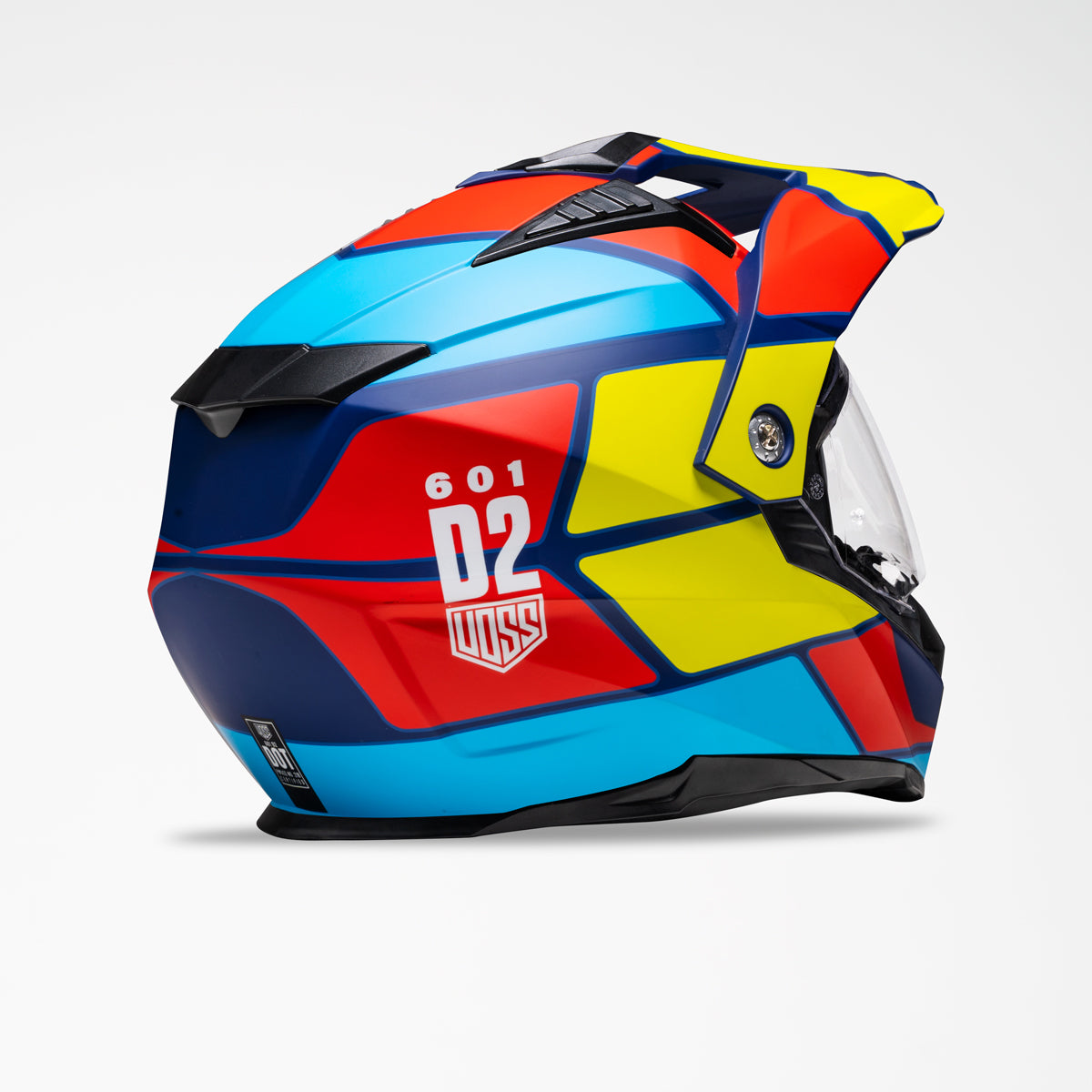 Voss 601 D2 Primary Block Dual Sport Helmet | Matte, Pinlock Prepared