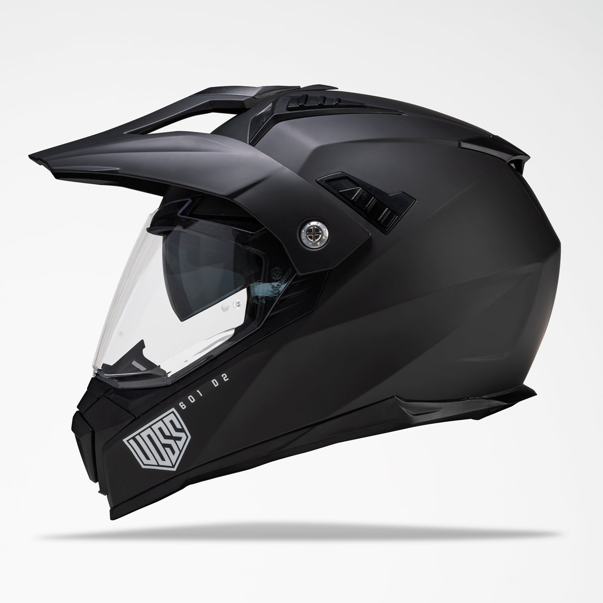 Voss 601 D2 Black Dual Sport Helmet | Matte, Pinlock Prepared