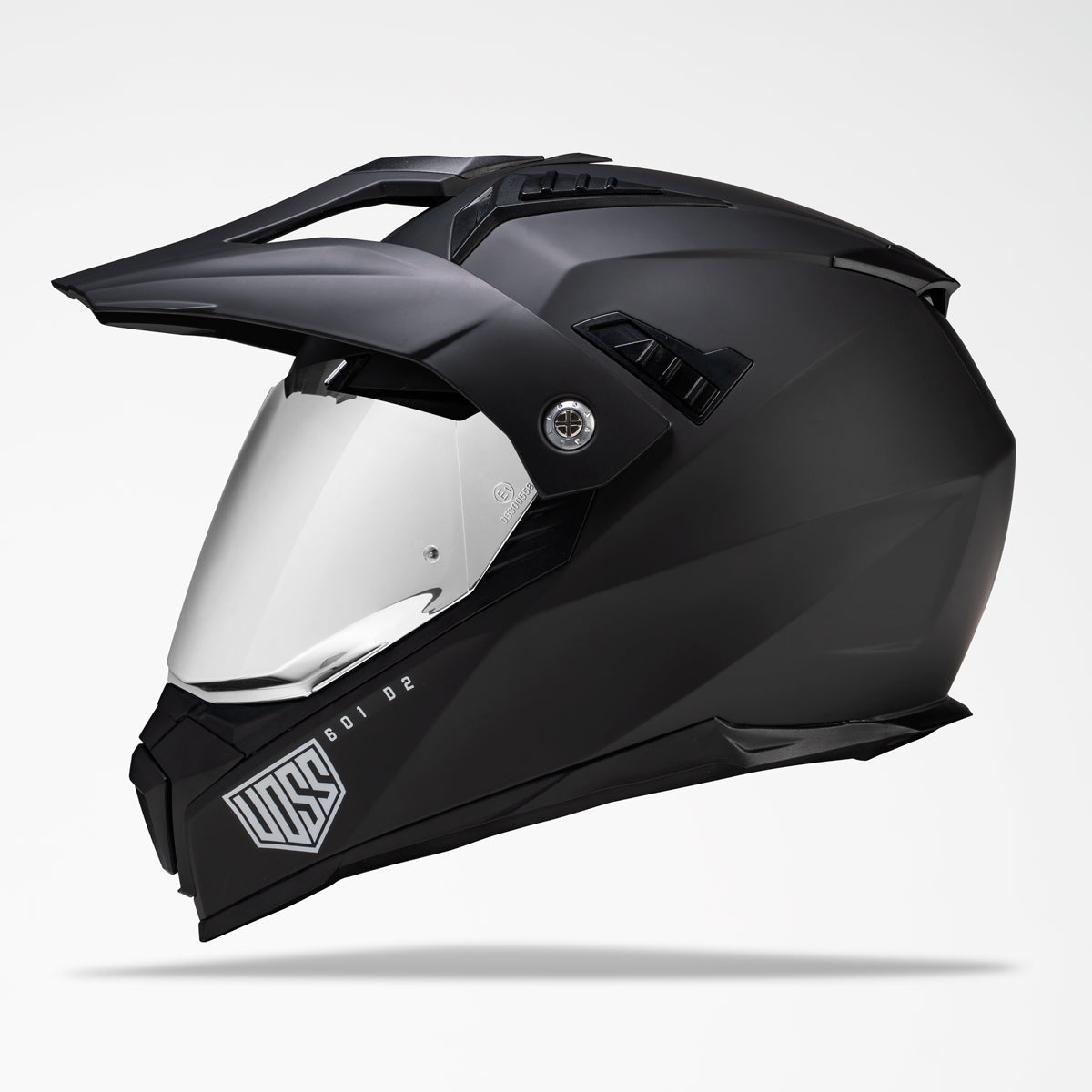 Voss 601 D2 Black Dual Sport Helmet | Matte, Pinlock Prepared