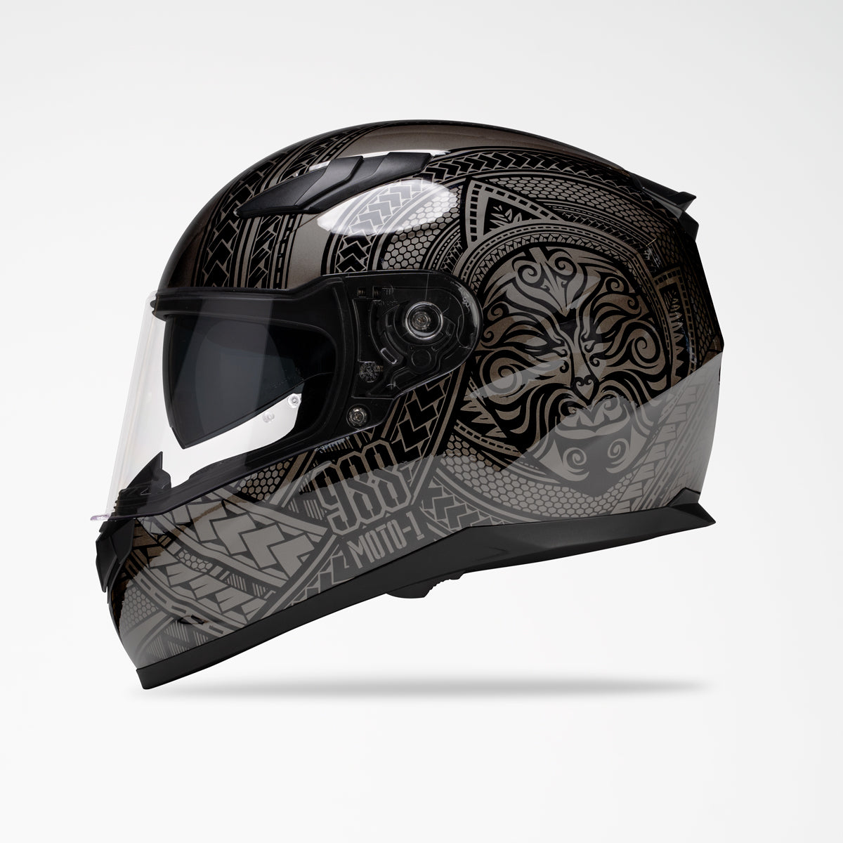 VOSS 988 MOTO-1 TWO-TONE BLACK CODEX HELMET - Voss Helmets