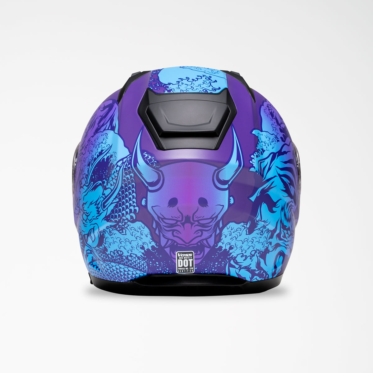 Voss 989 Moto-V Purple/Blue Rei Full Face Helmet | Matte, Pinlock Prepared