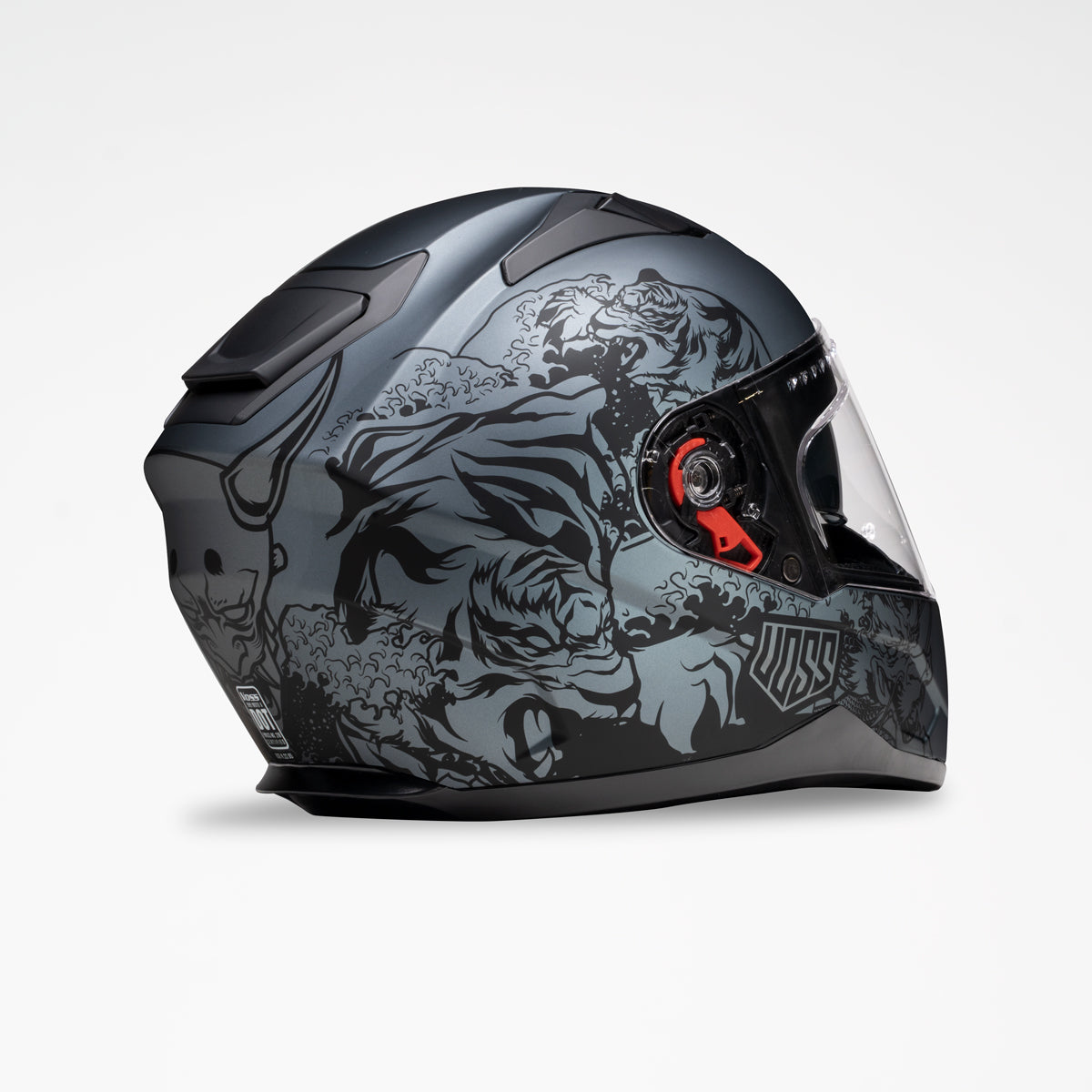 Voss 989 Moto-V Black/Gun Metal Rei Helmet.