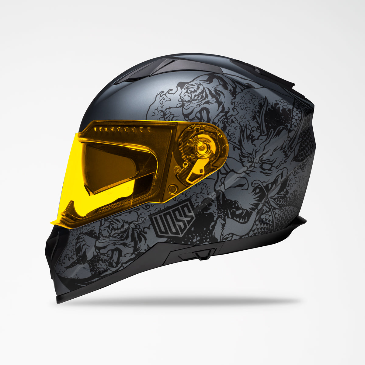 Voss 989 Moto-V Black/Gun Metal Rei Helmet.
