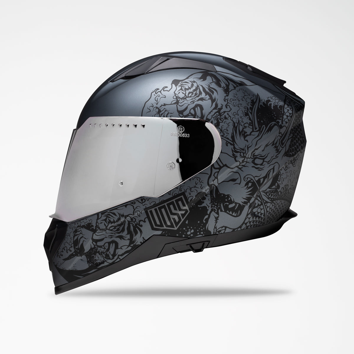 Voss 989 Moto-V Black/Gun Metal Rei Helmet.