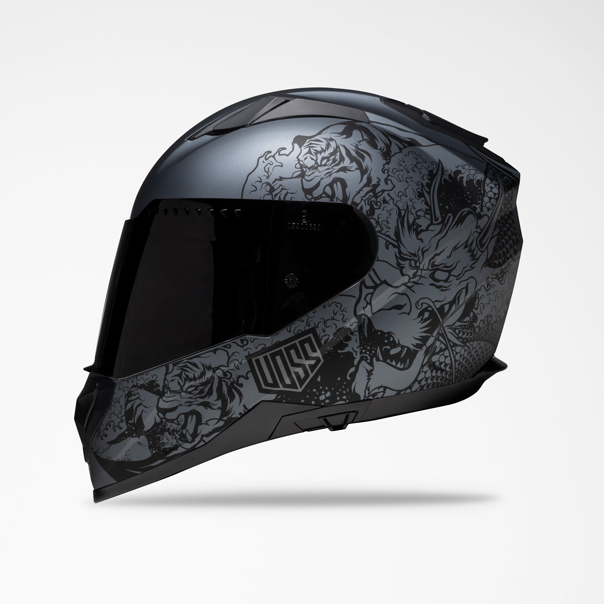 Voss 989 Moto-V Black/Gun Metal Rei Helmet.
