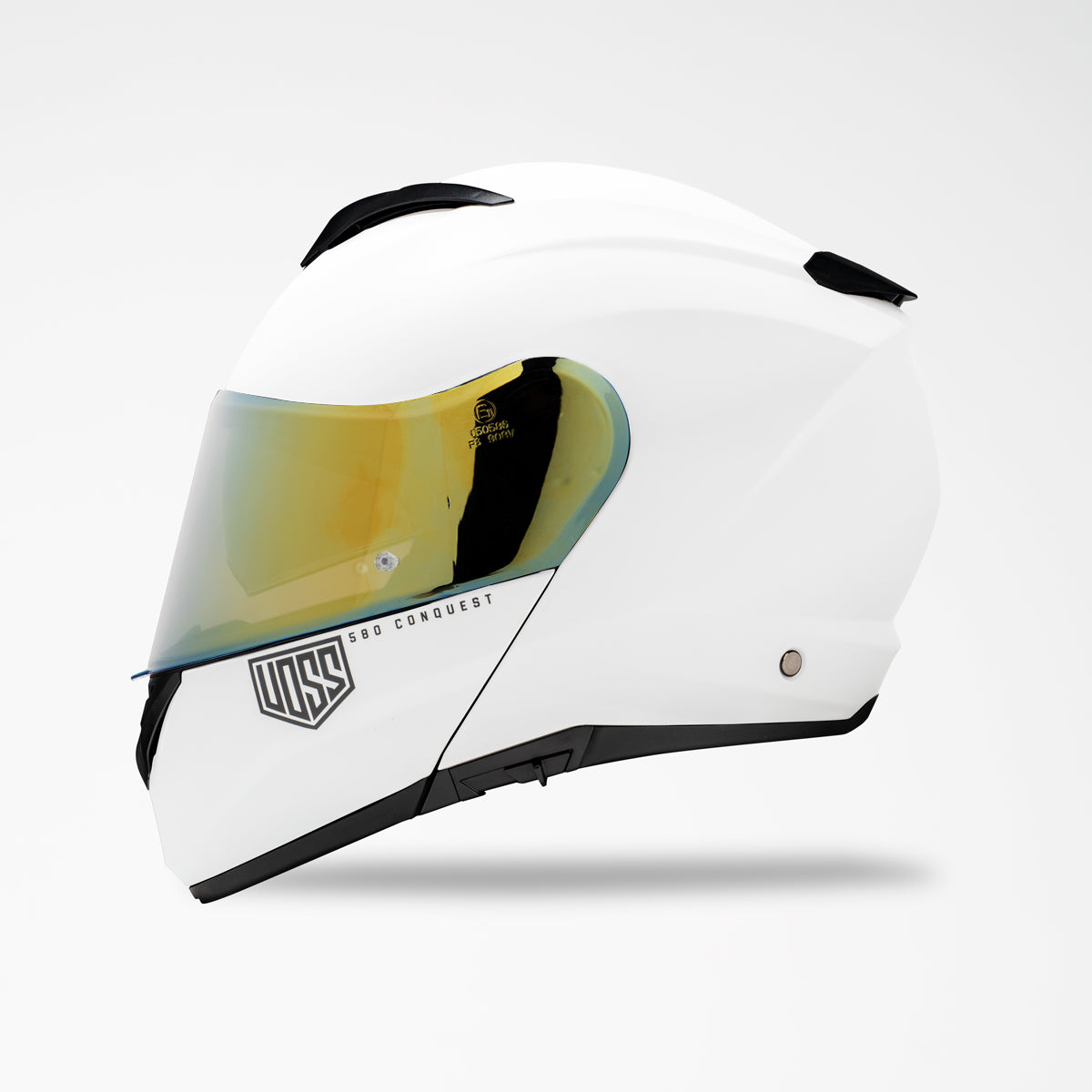 Casco modular Voss 580 Conquest blanco | Mate, preparado para Pinlock