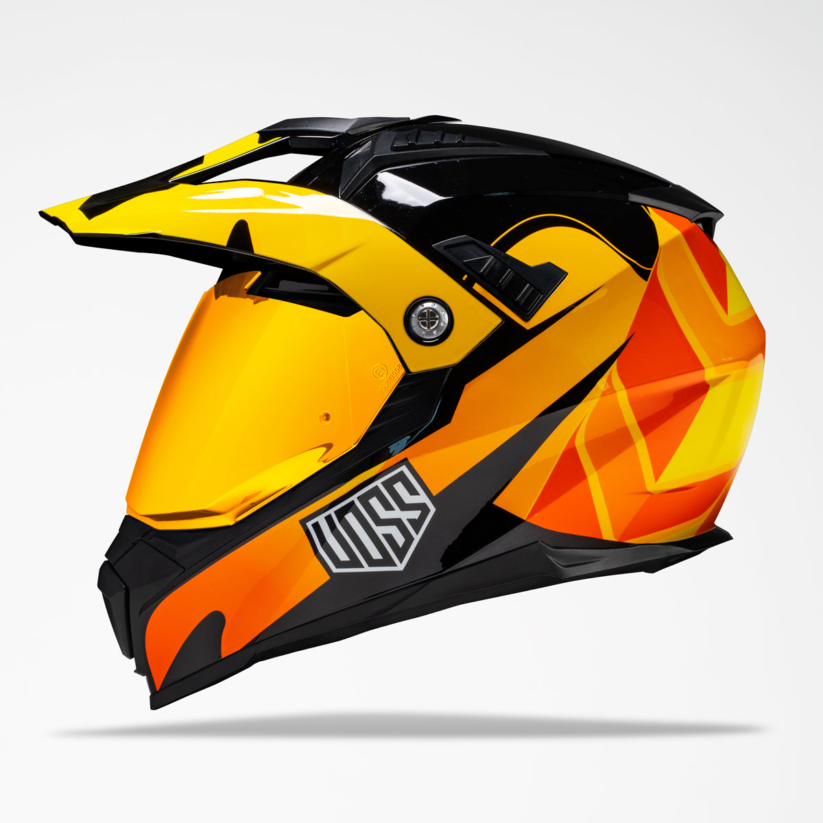 Voss 601 D2 Dual Sport Orange Geo-Trek Helmet