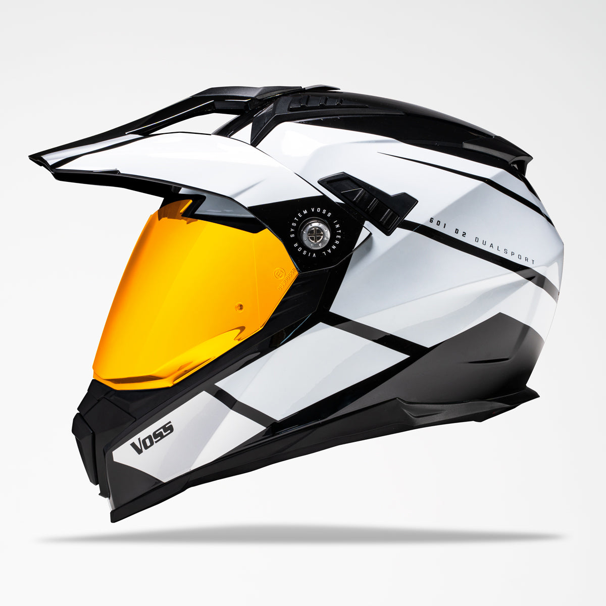 Voss 601 D2 Dual Sport White Inertia Helmet