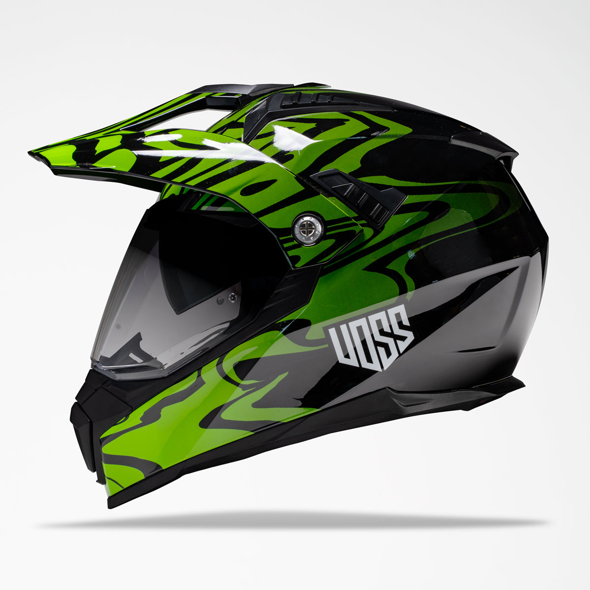 Voss 601 D2 Dual Sport Green Slick Helmet