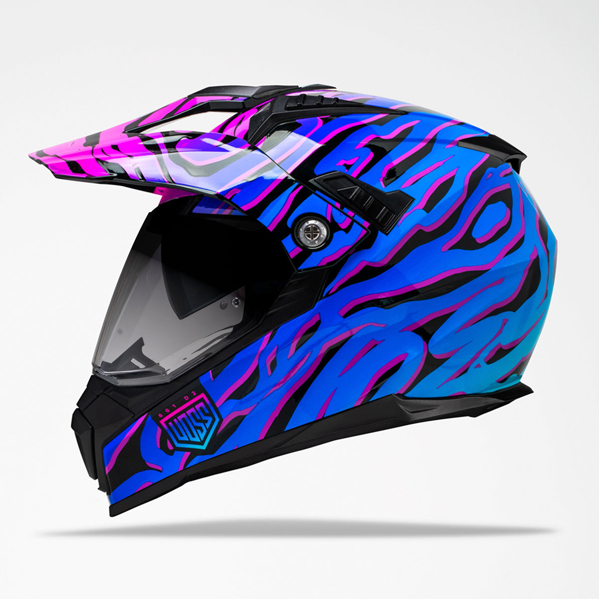 Voss 601 D2 Dual Sport Gloss Purple Safari Helmet