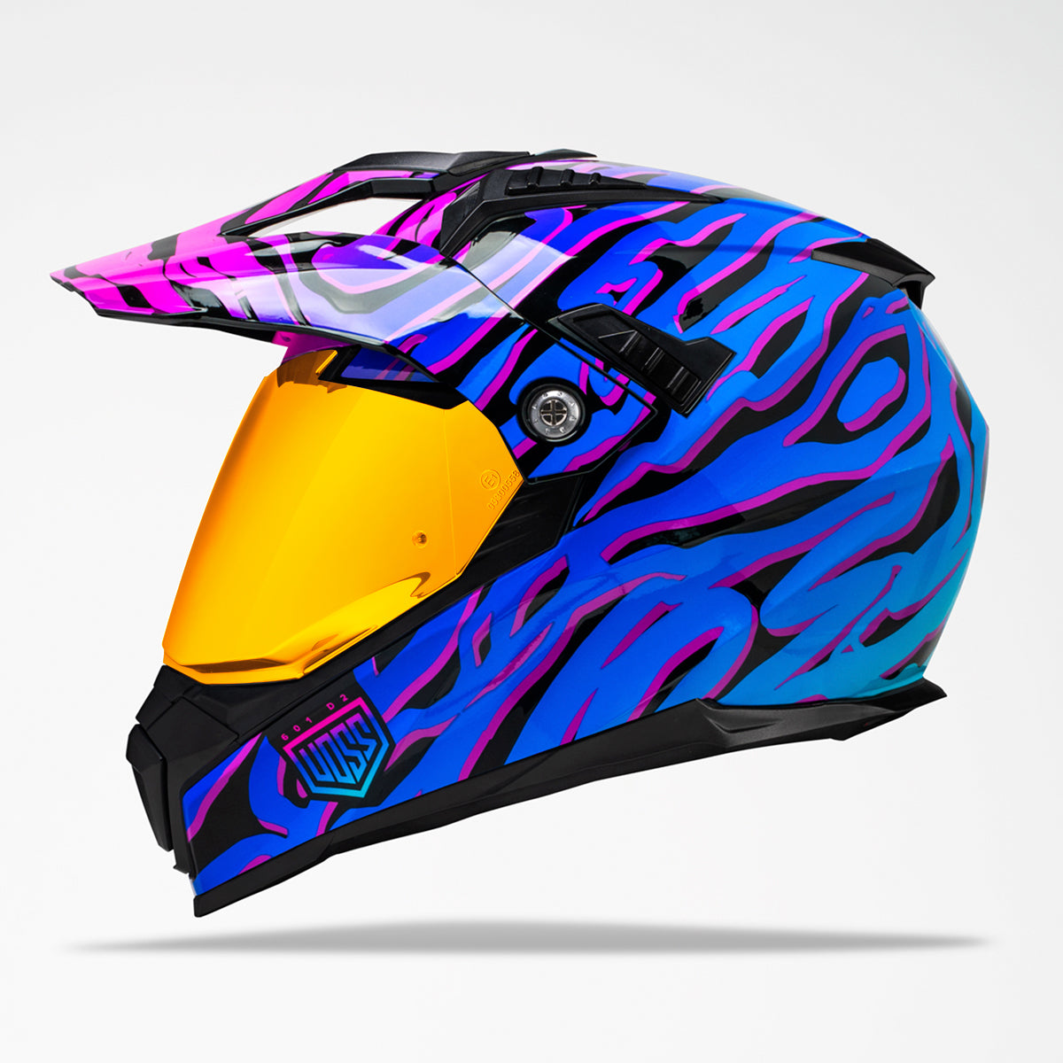 Voss 601 D2 Dual Sport Gloss Purple Safari Helmet