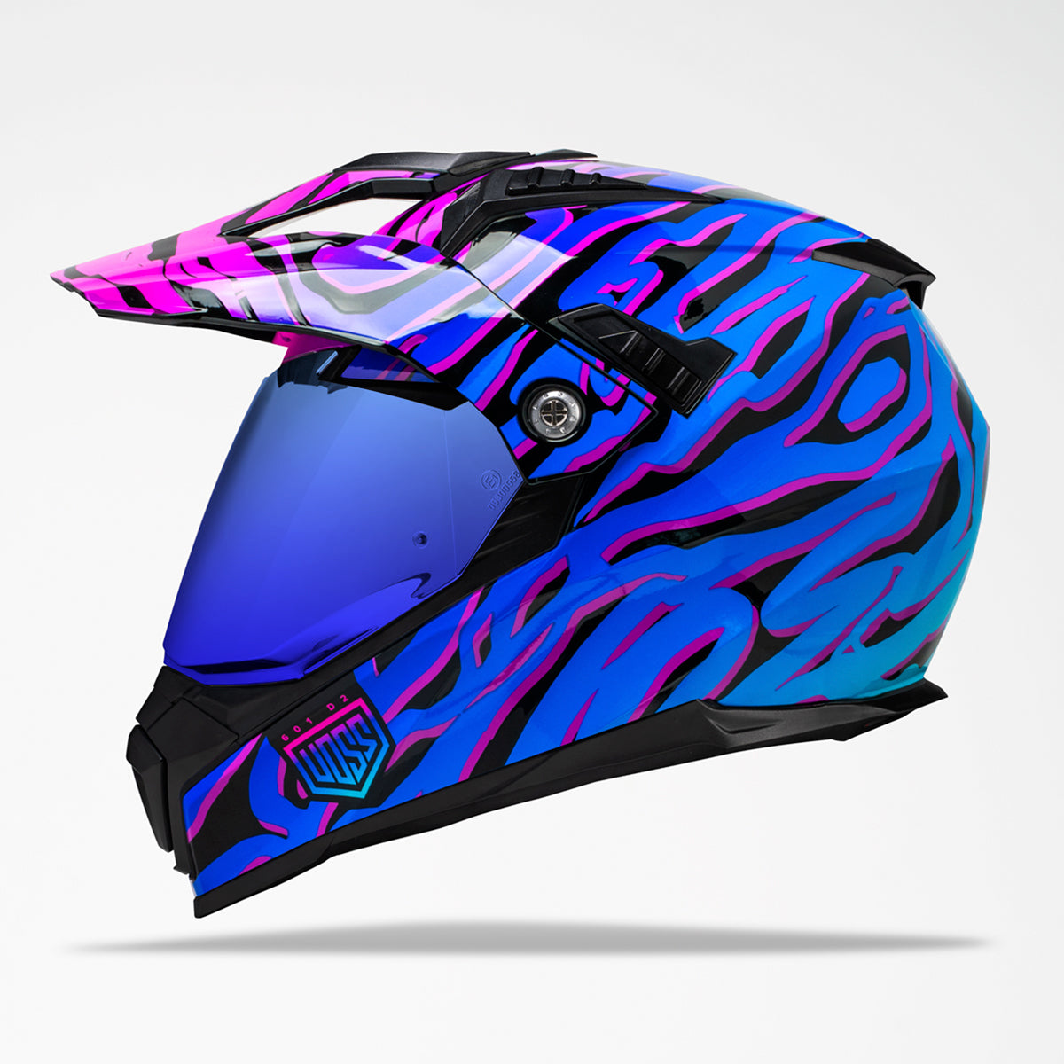 bell dual sport helmets Voss 601 D2 Purple Safari Dual Sport Helmet with Sun Visor