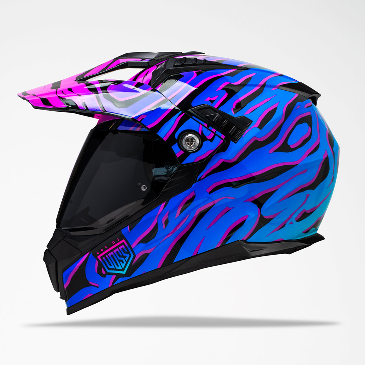 Voss 601 D2 Purple Safari Dual Sport Helmet with Sun Visor Voss 601 D2 Purple Safari Dual Sport Helmet with Sun Visor