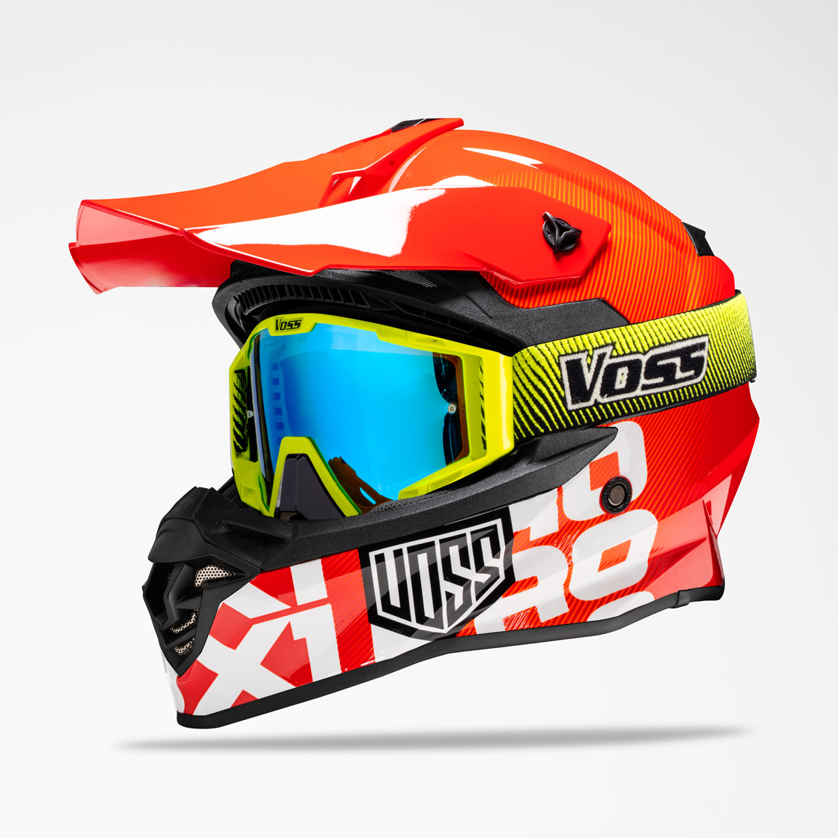 Voss 801 X1 Pro Dirt Red Crimson Helmet
