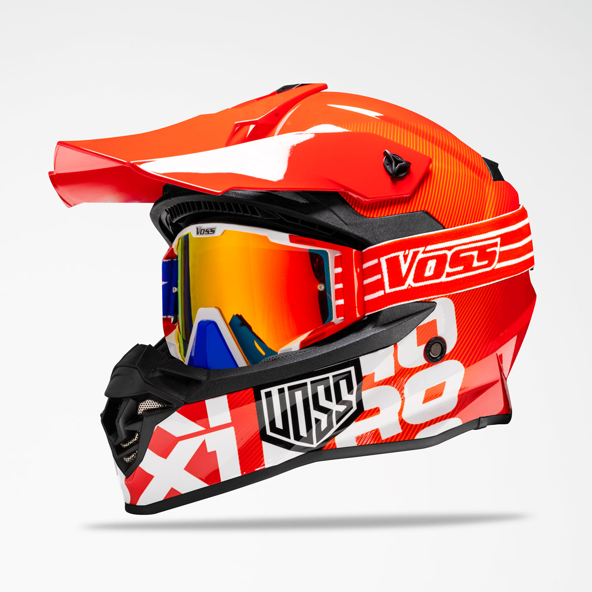 Voss 801 X1 Pro Dirt Red Crimson Helmet