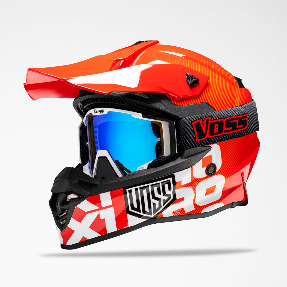 Voss 801 X1 Pro Dirt Red Crimson Helmet