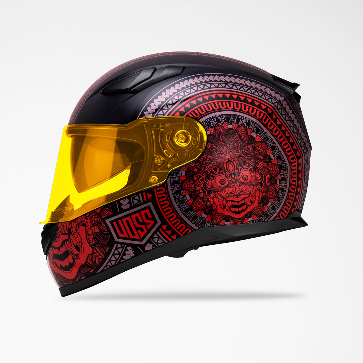 full face red motorcycle helmet Voss 988 Moto-1 Red Nazca Full Face Helmet