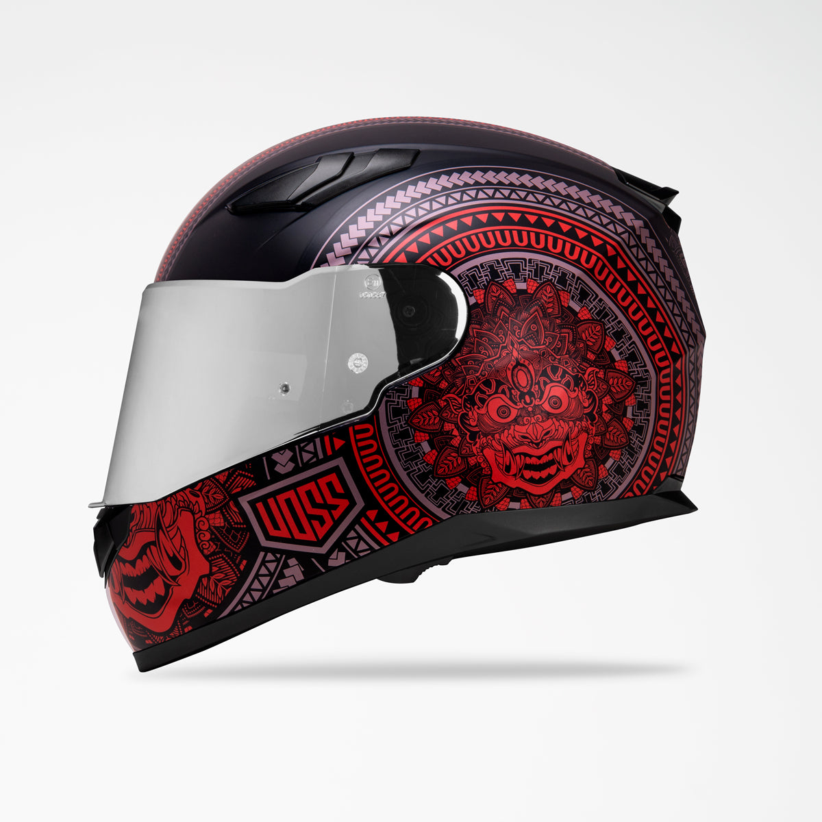 chrome full face motorcycle helmet Red Full Face Motorcycle Helmet