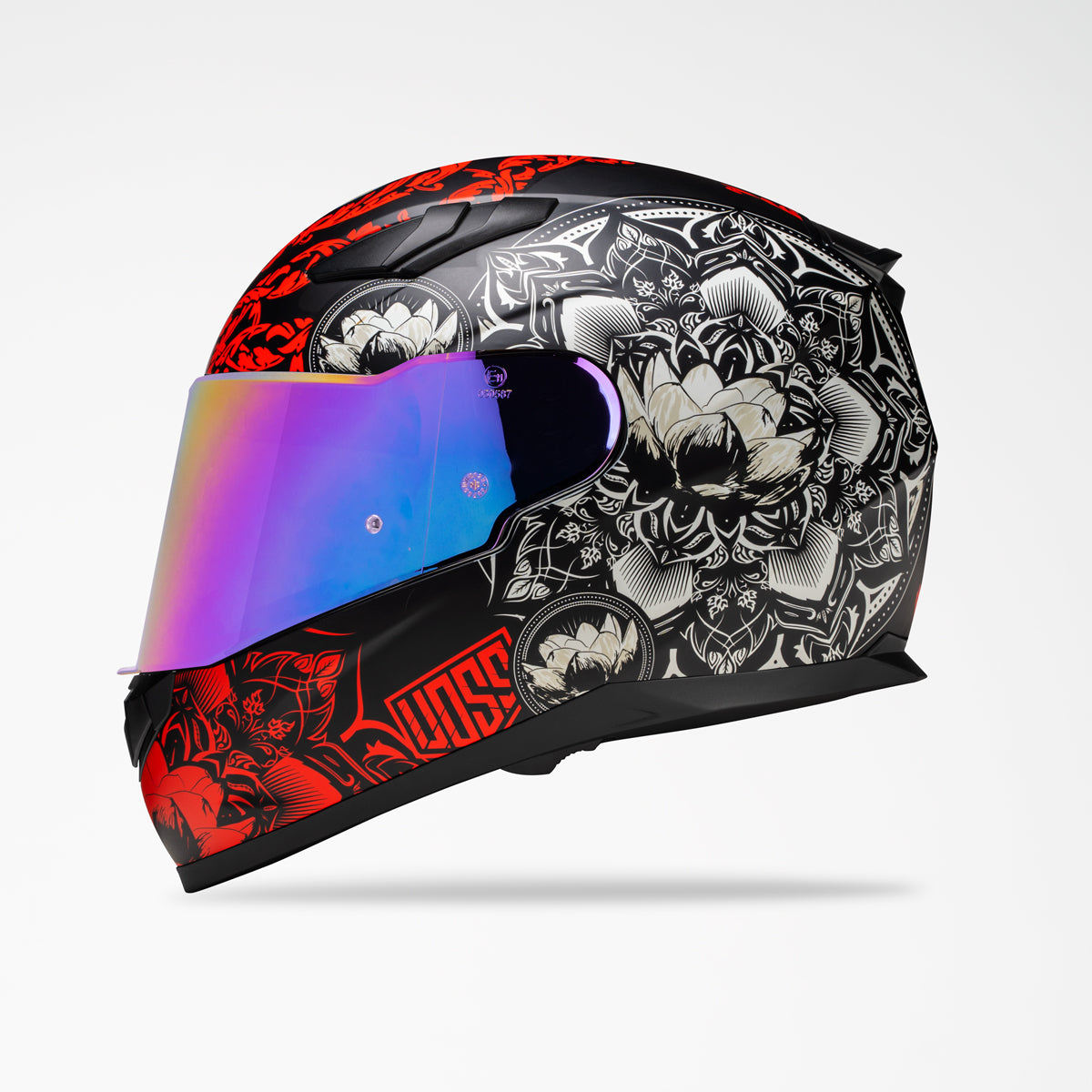 VOSS 988 MOTO-1 MATTE BLACK HELMET