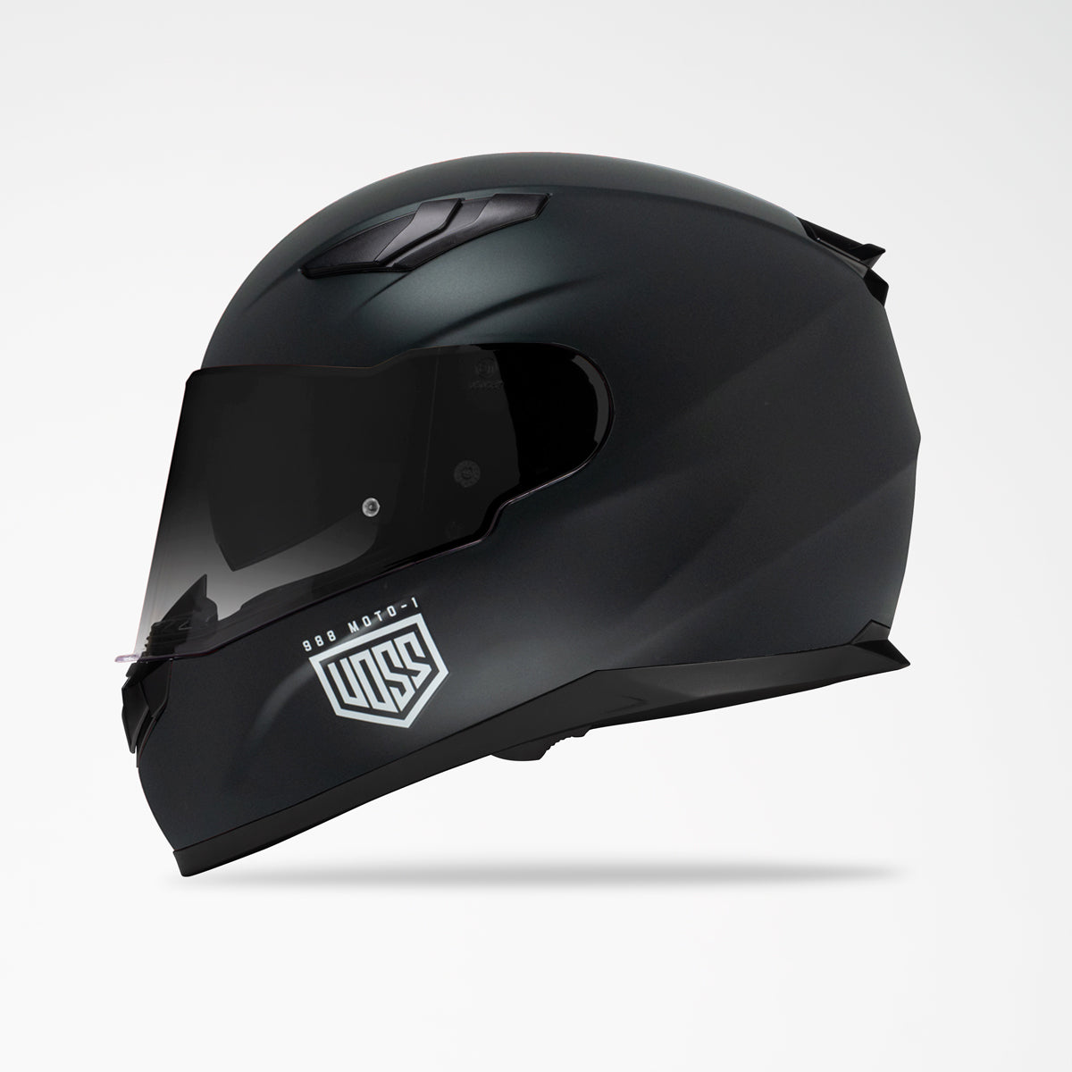 all black full face motorcycle helmet Voss 988 Moto-1 Solid Black Full Face Helmet