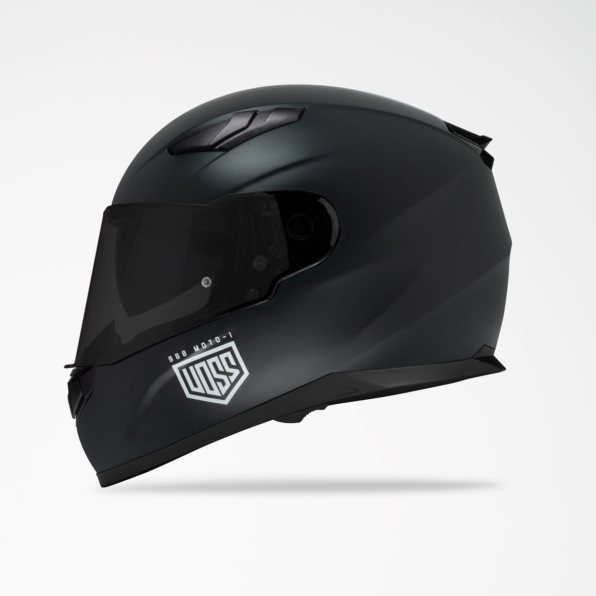 Voss 988 Moto-1 Solid Black Full Face Helmet