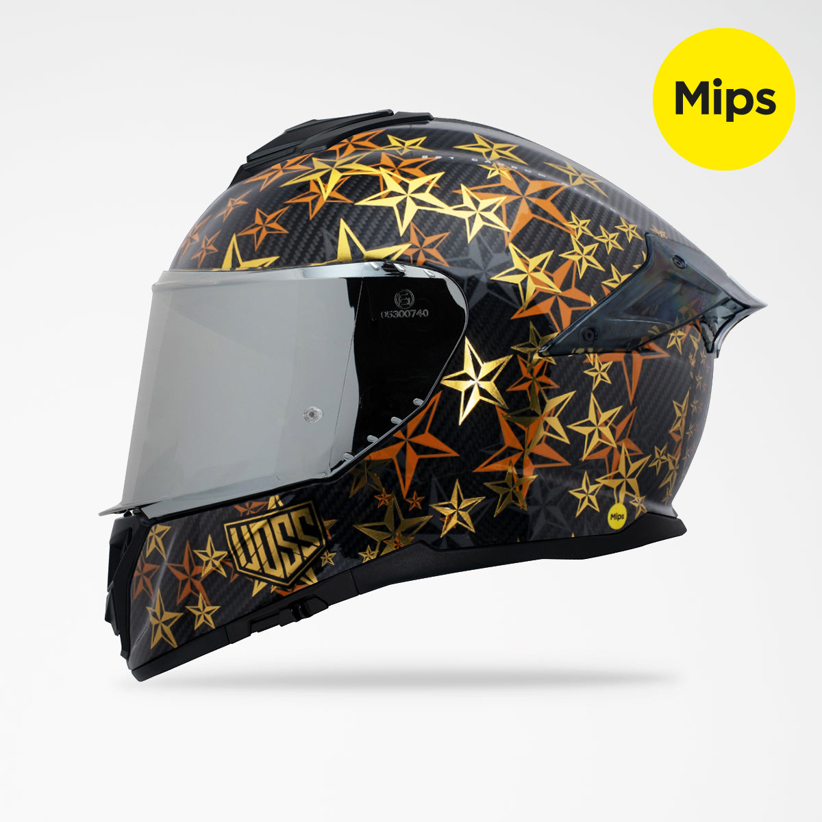 Pre-Sale | Voss 991 Gloss Gold Hollywood Carbon Fiber Full Face Helmet | MIPS, Pinlock Prepared