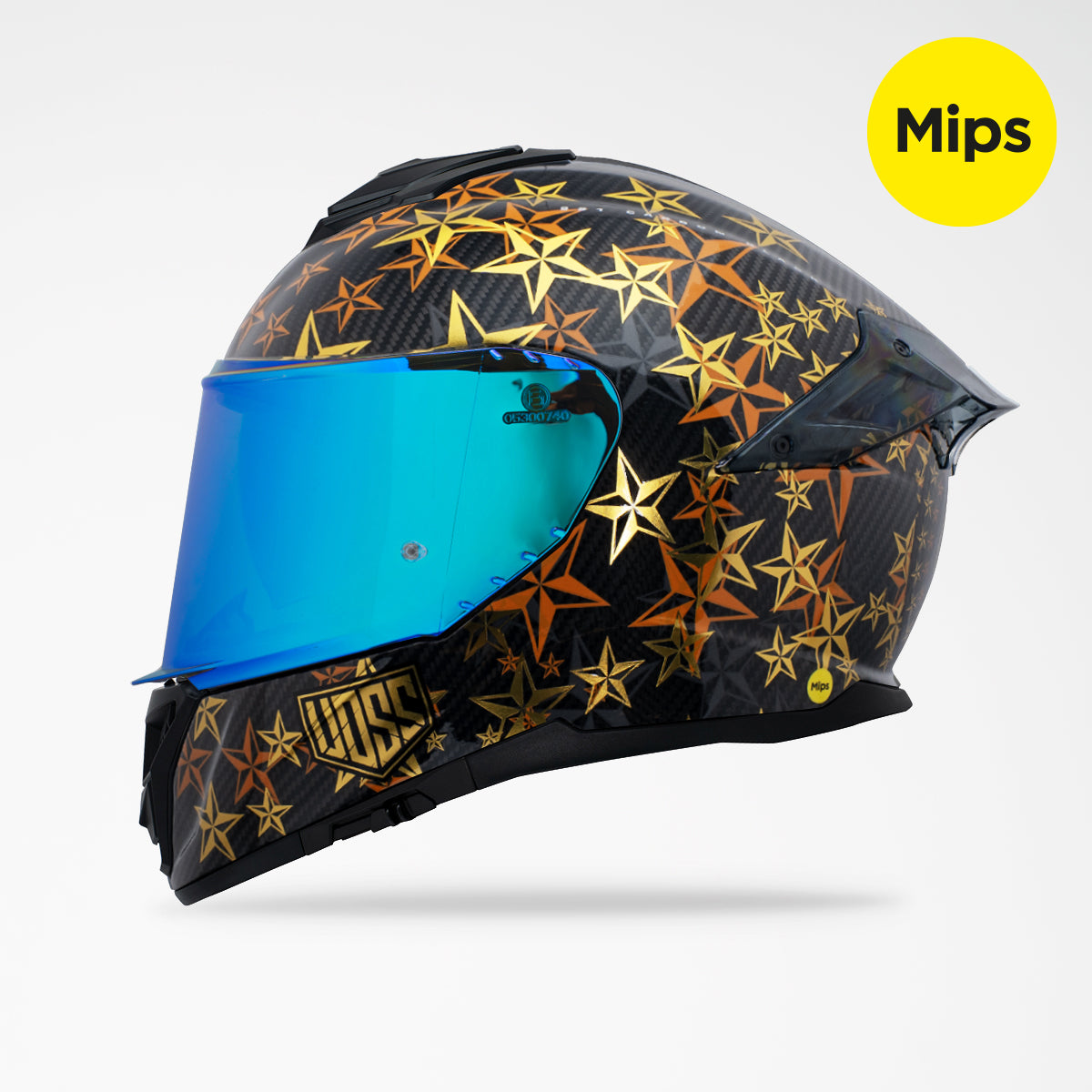 Pre-Sale | Voss 991 Gloss Gold Hollywood Carbon Fiber Full Face Helmet | MIPS, Pinlock Prepared