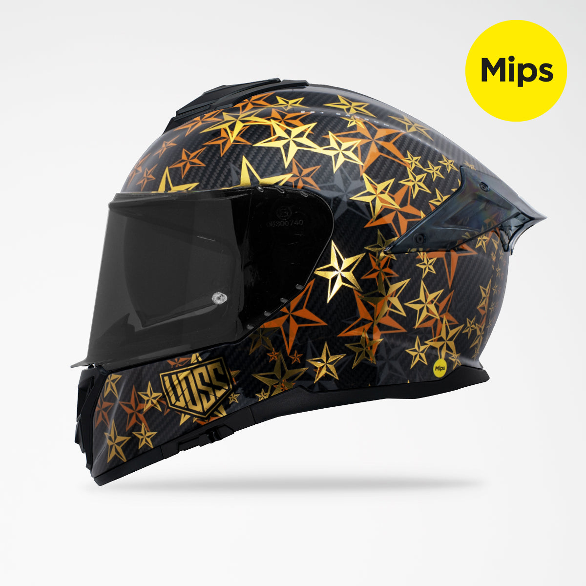 Pre-Sale | Voss 991 Gloss Gold Hollywood Carbon Fiber Full Face Helmet | MIPS, Pinlock Prepared