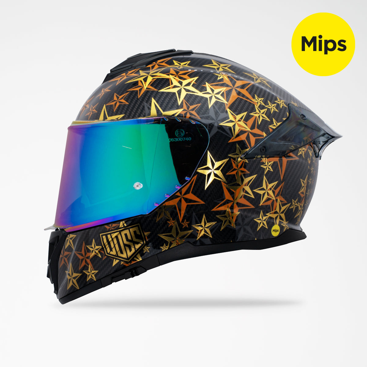 Pre-Sale | Voss 991 Gloss Gold Hollywood Carbon Fiber Full Face Helmet | MIPS, Pinlock Prepared