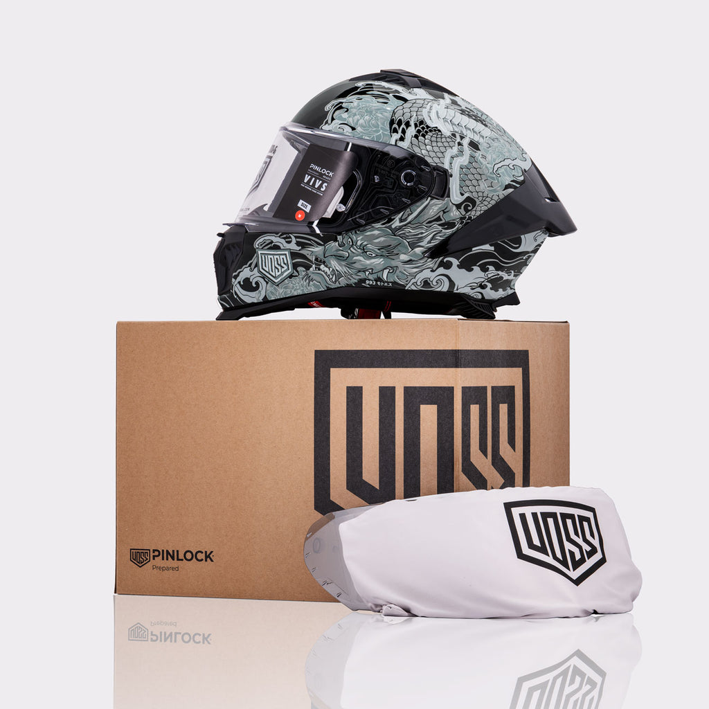 Motorcycle helmet with spoiler | Voss 993 Irezumi Full Face