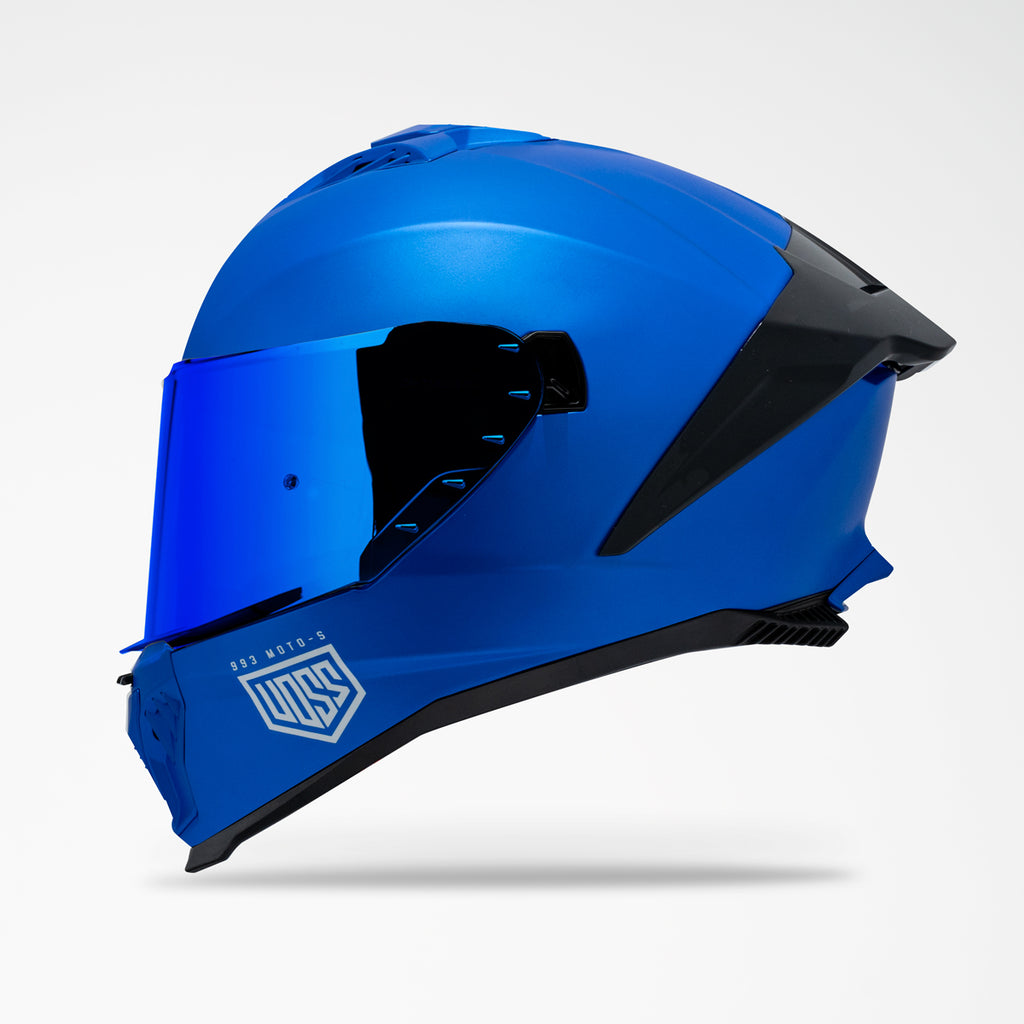 full face motorcycle helmet with built in speakers Blue Motorcycle Helmet