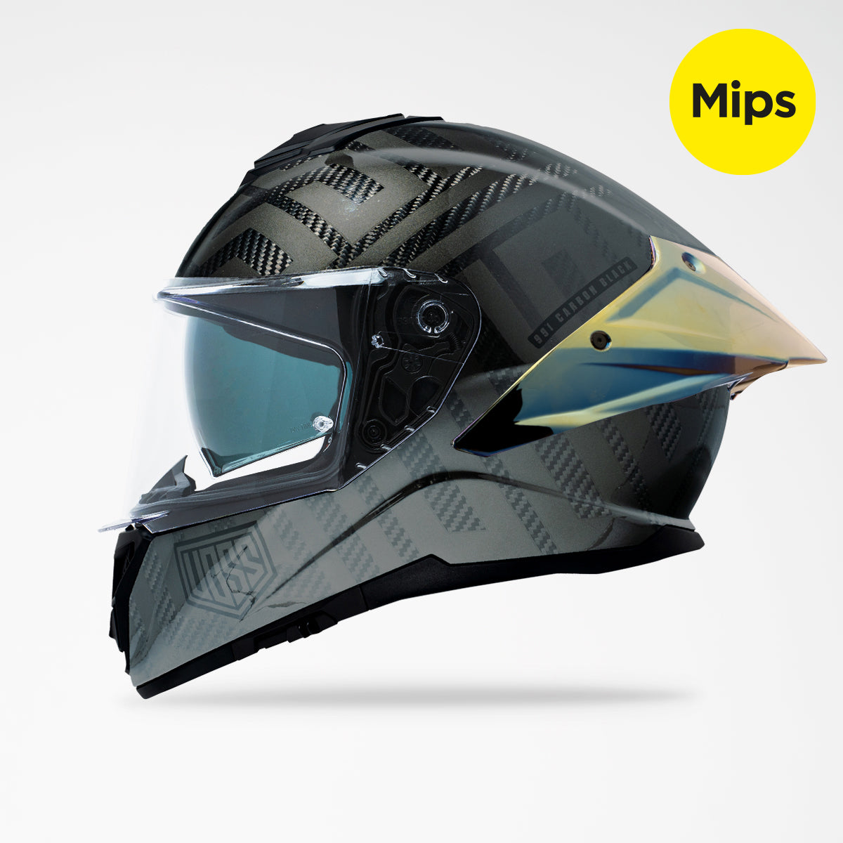 Casco integral Voss 991 A-Type Carbon Gloss | MIPS, preparado para Pinlock