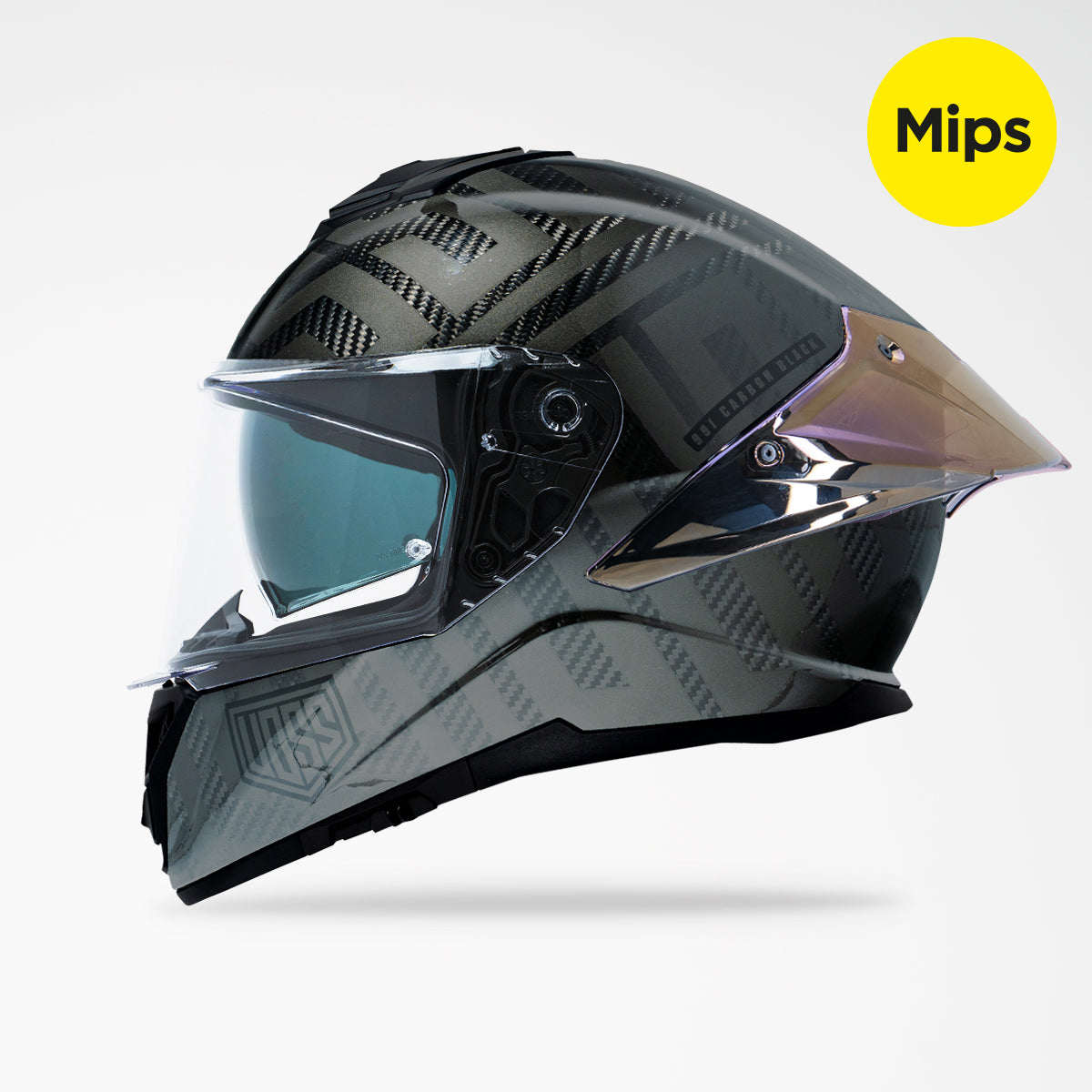 Casco integral Voss 991 A-Type Carbon Gloss | MIPS, preparado para Pinlock