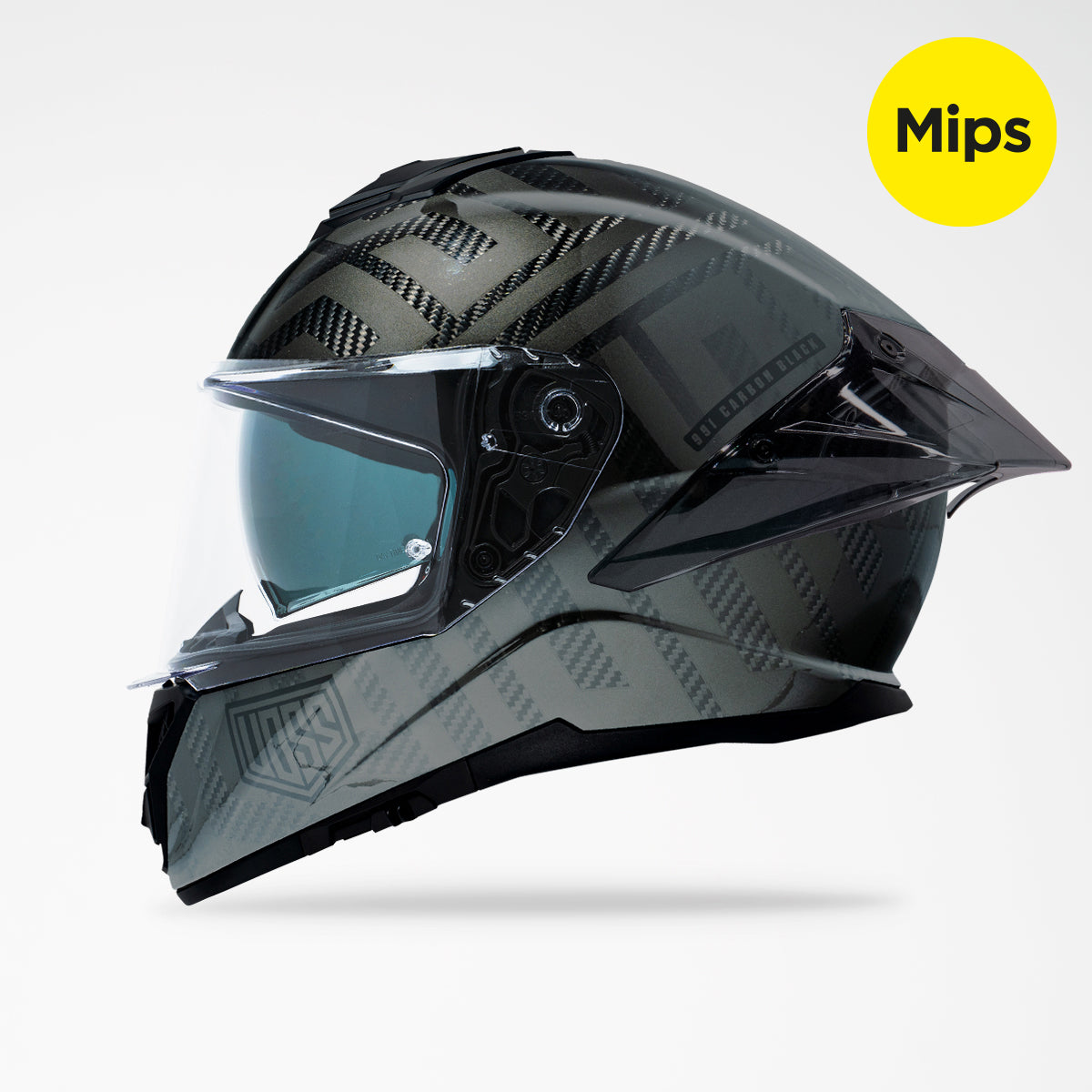 Casco integral Voss 991 A-Type Carbon Gloss | MIPS, preparado para Pinlock
