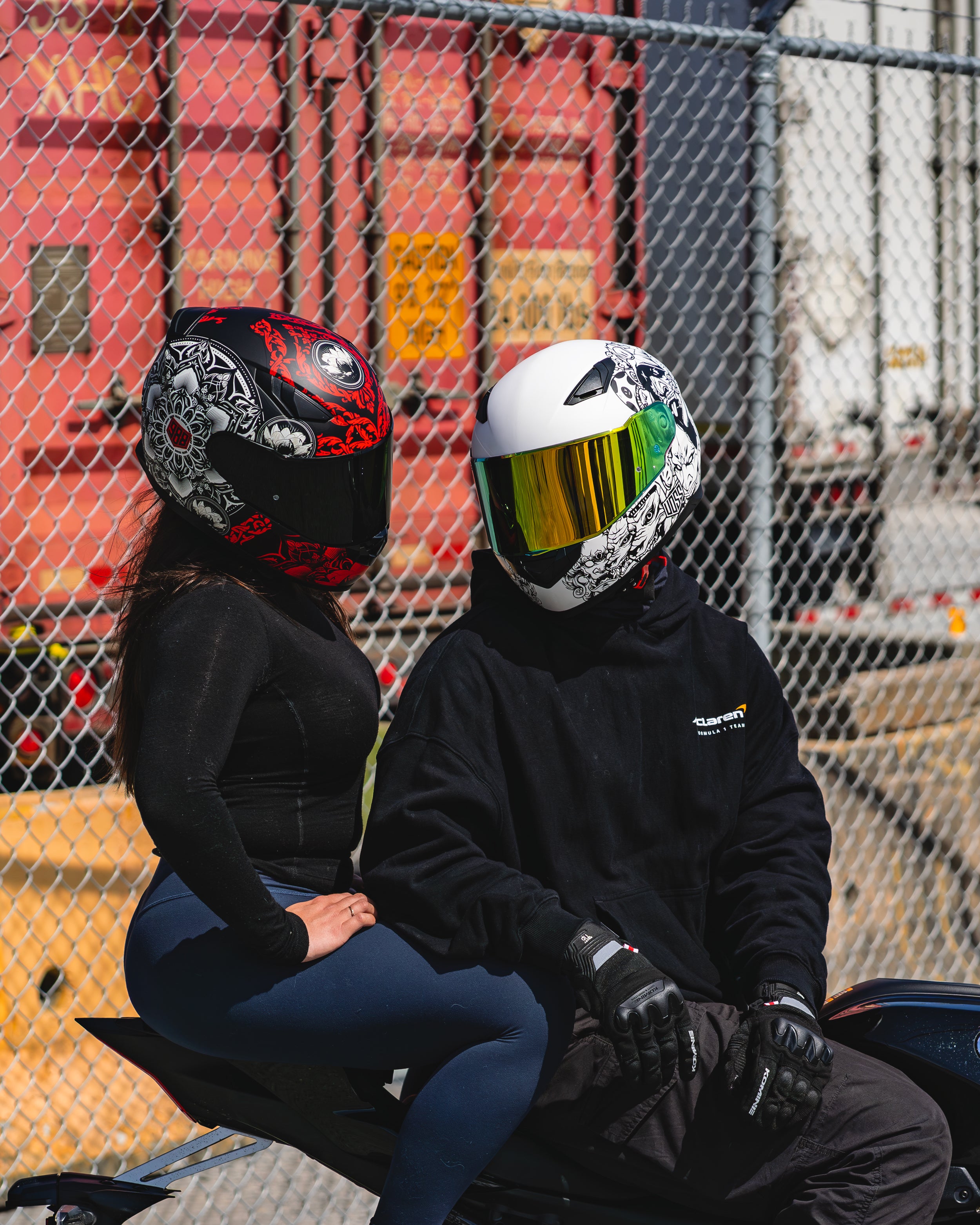 Voss 988 Moto-1 Matte Red Mandala Helmet